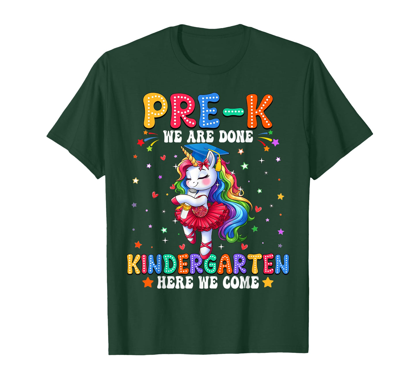 Pre-k Graduation 2025 Unicorn Girls Preschool Graduate Funny T-Shirt