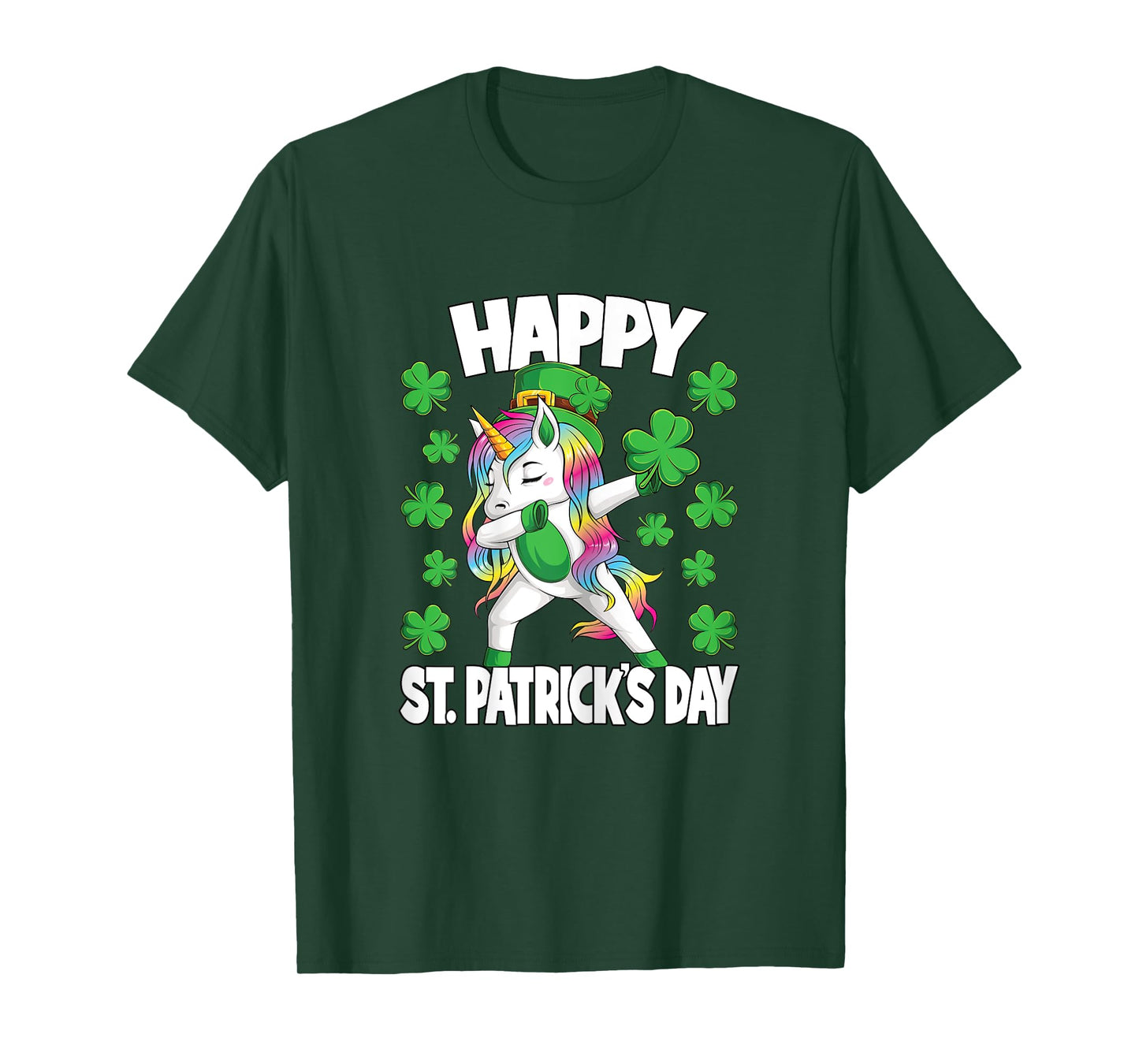 Happy St Patricks Day Irish Unicorn Lepricorn Girls Kids T-Shirt