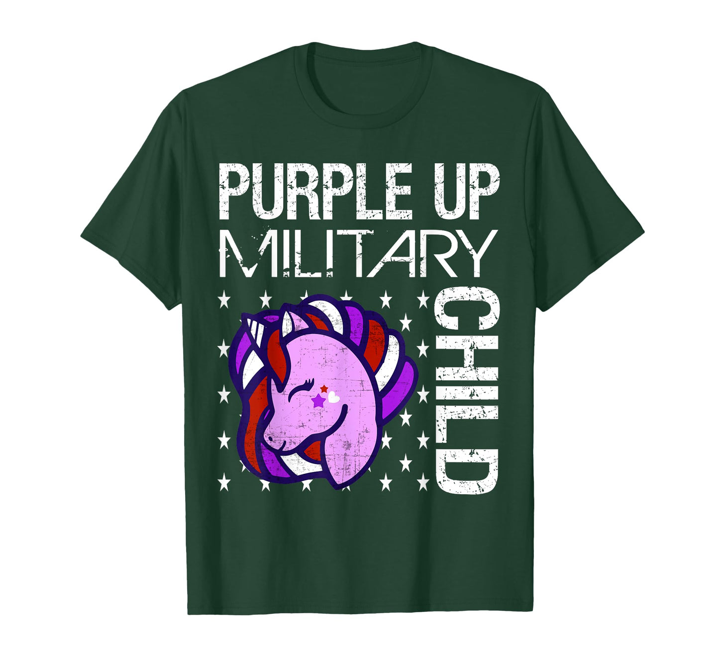 Awareness Month Purple Up Military Child Purple-Up Unicorn T-Shirt