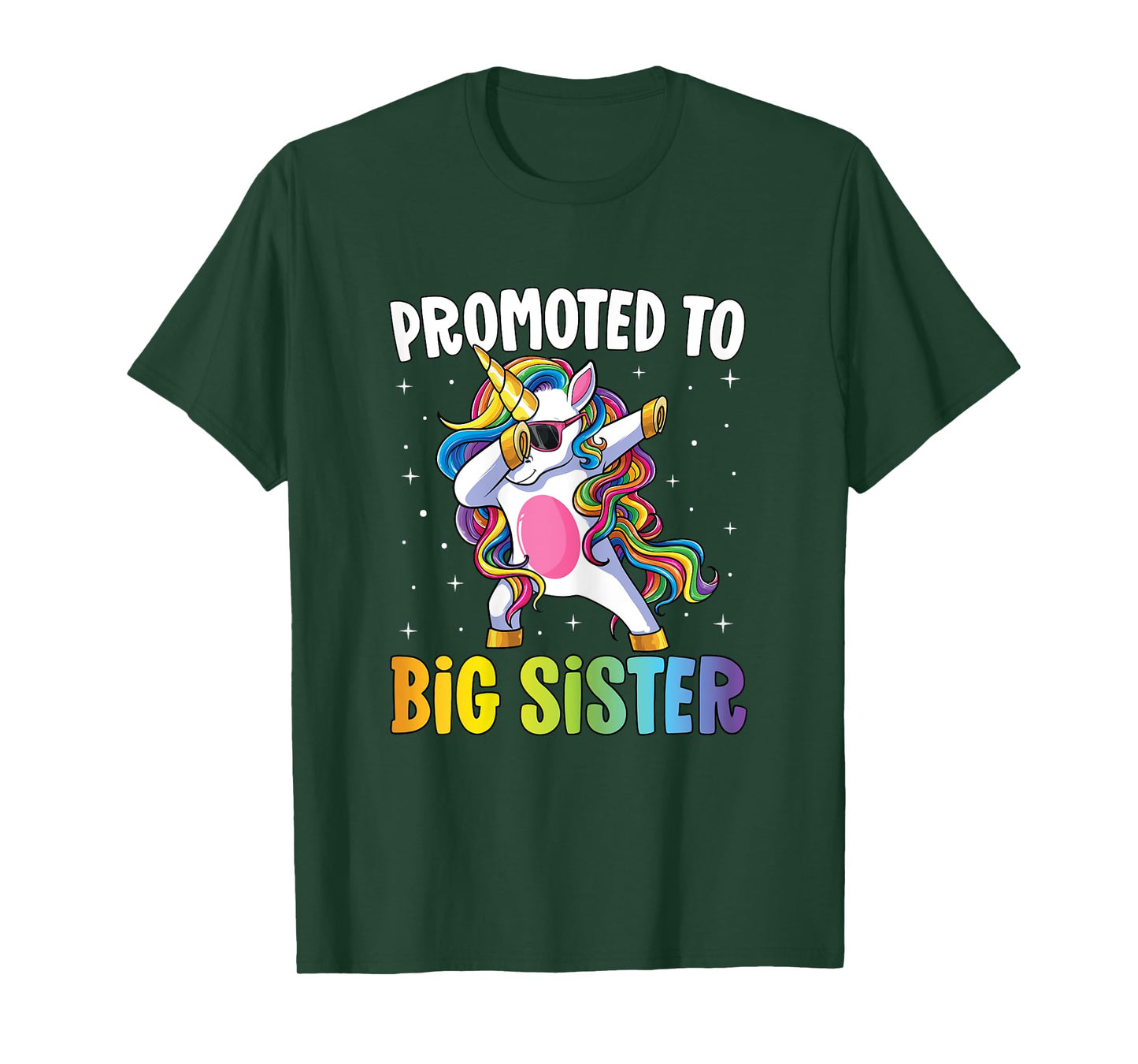Promoted to Big Sister Girls Dabbing Unicorn Older Sister T-Shirt