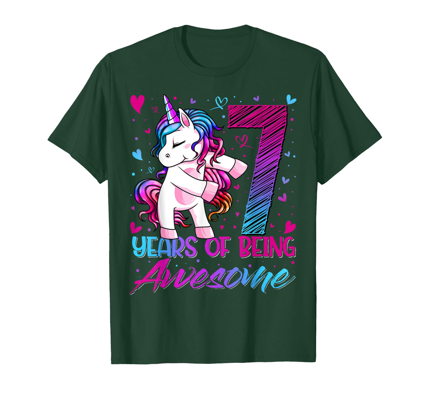 7 Year Old Gifts Unicorn Flossing 7th Birthday Girl Party T-Shirt