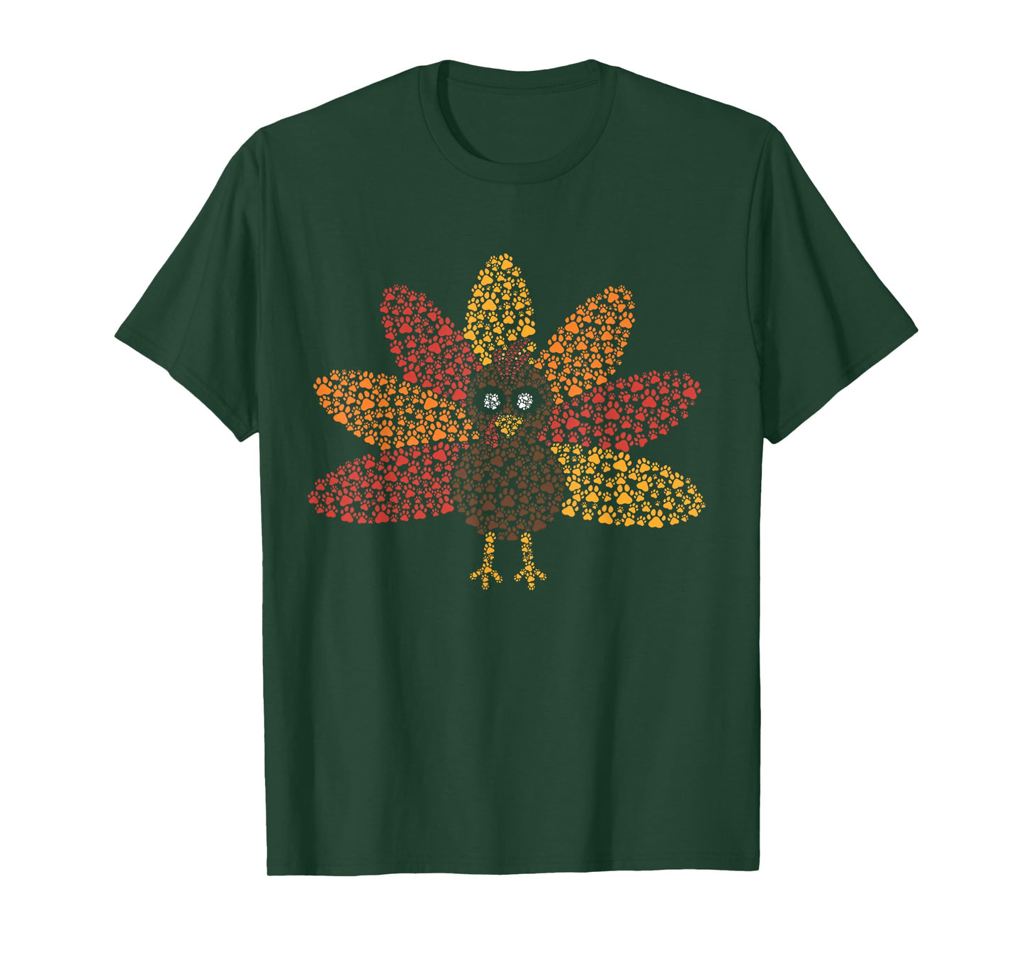 Paw Print Turkey Thanksgiving Dog Mom Pet Lover Veterinarian T-Shirt