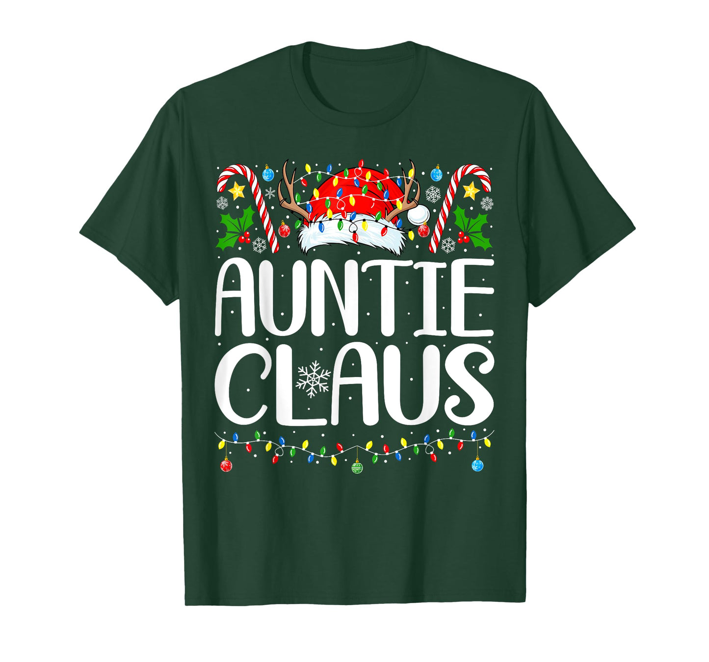 Auntie Claus Christmas Aunt Xmas Matching Family Christmas T-Shirt