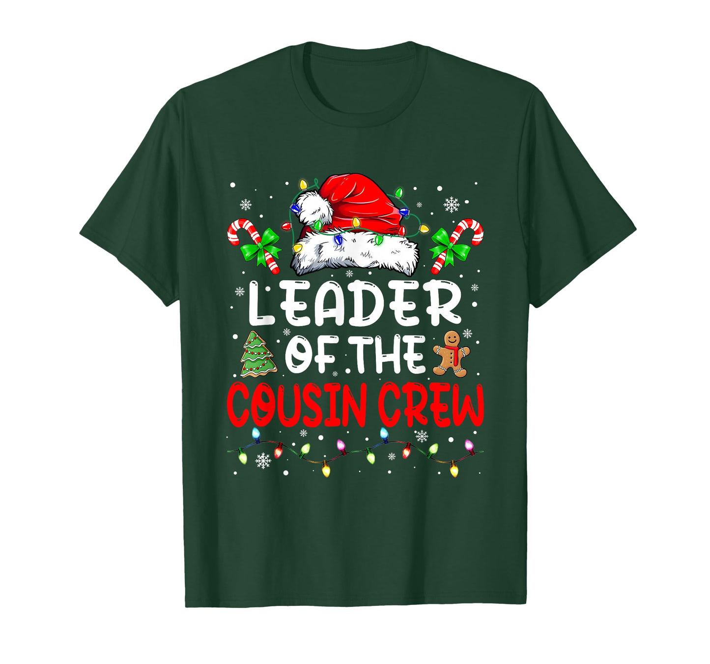 Leader of the Cousin Crew Pajamas Family Matching Xmas T-Shirt