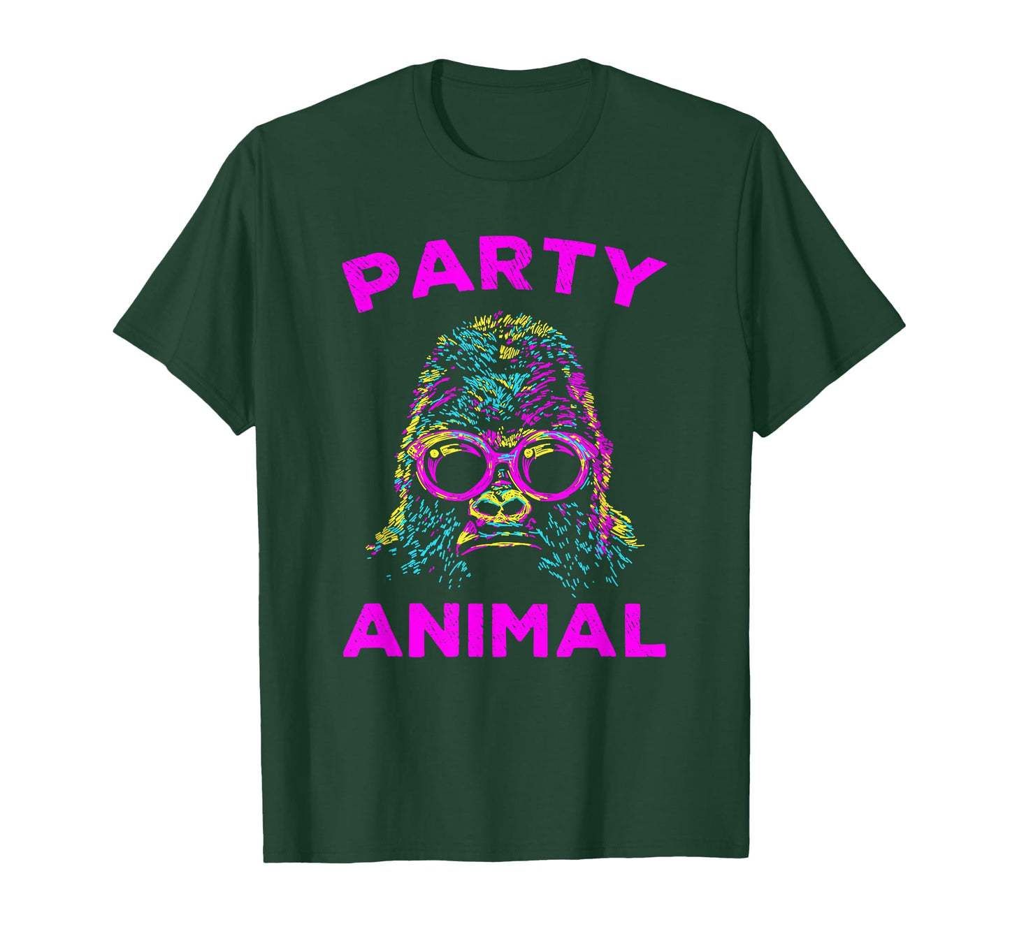Cute Gorilla Party Animal Lover Colorful Monkey T-Shirt