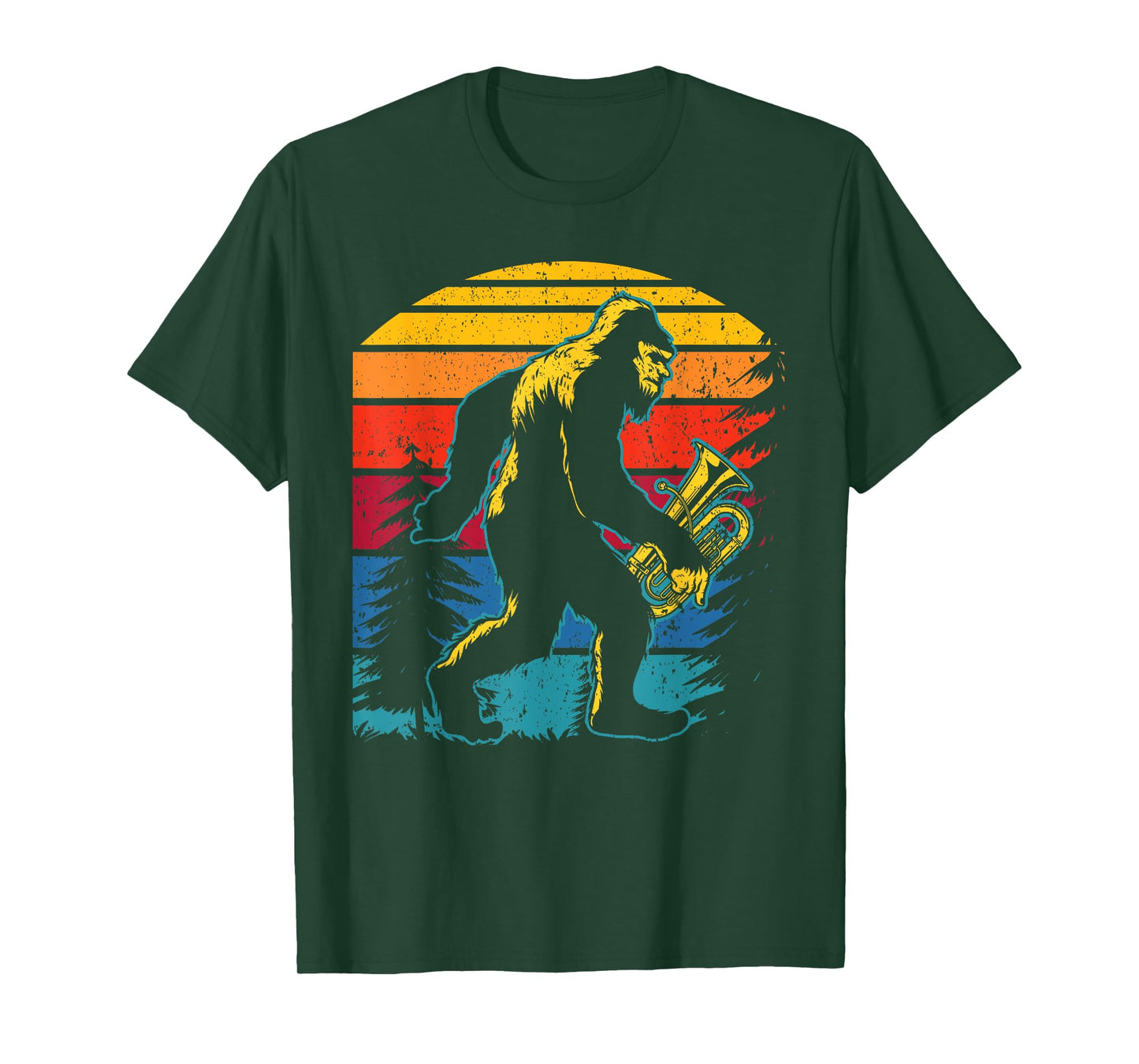 Bigfoot Lover Tuba Player Musical Instrument Musician T-Shirt