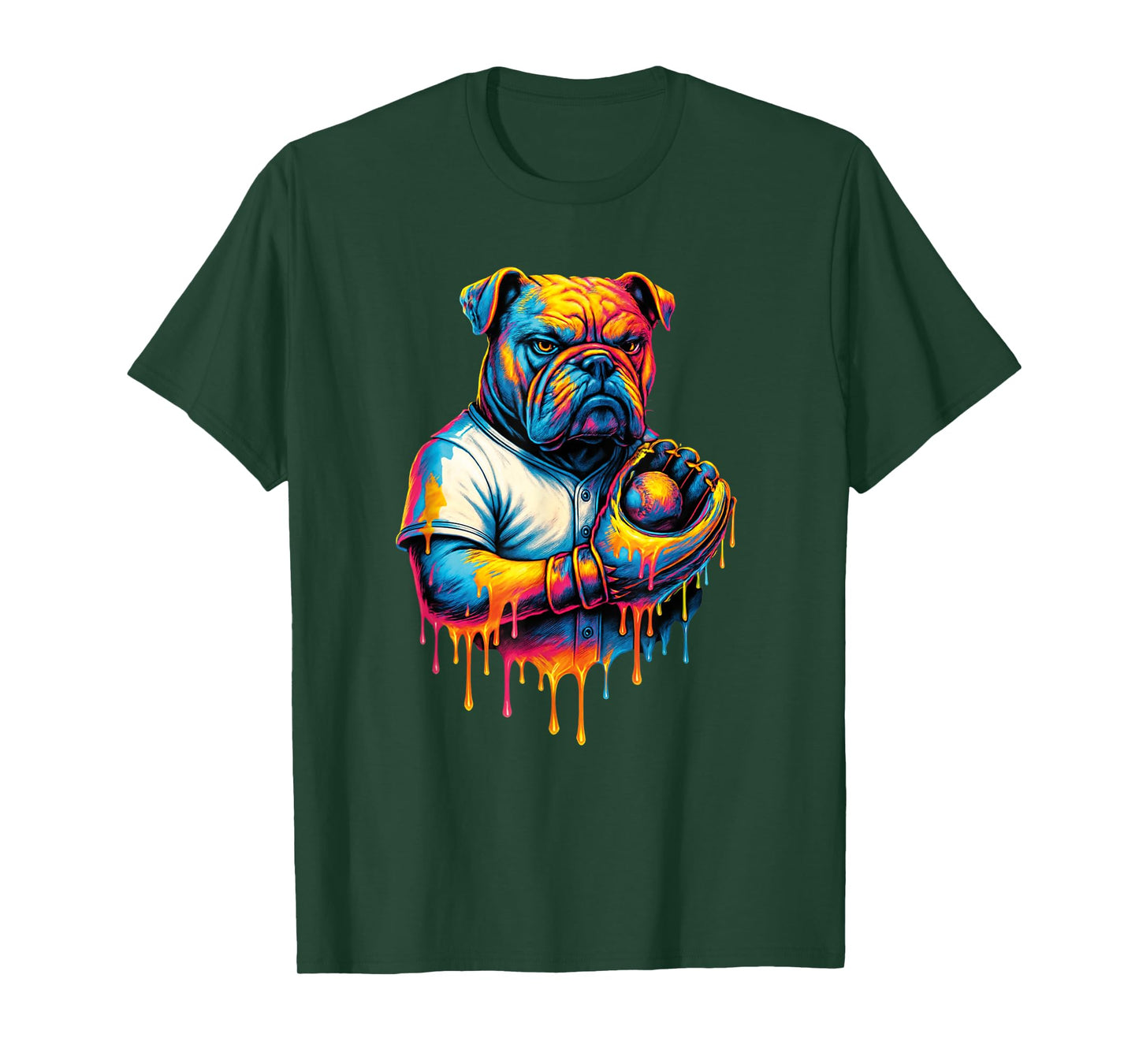 Baseball Drip Boys Girl Cool Ice Cream Drip Bulldog Baseball T-Shirt