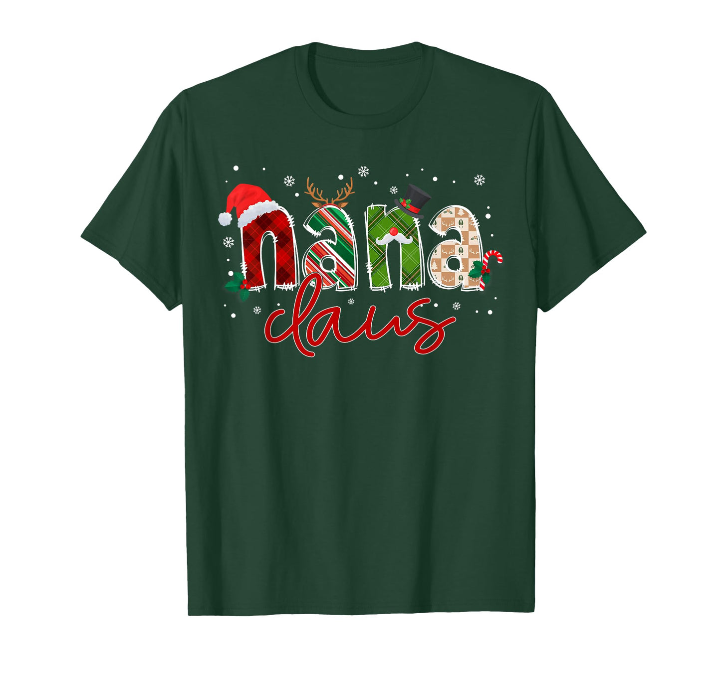 Nana Claus Santa Claus Family Matching Christmas Pajama T-Shirt