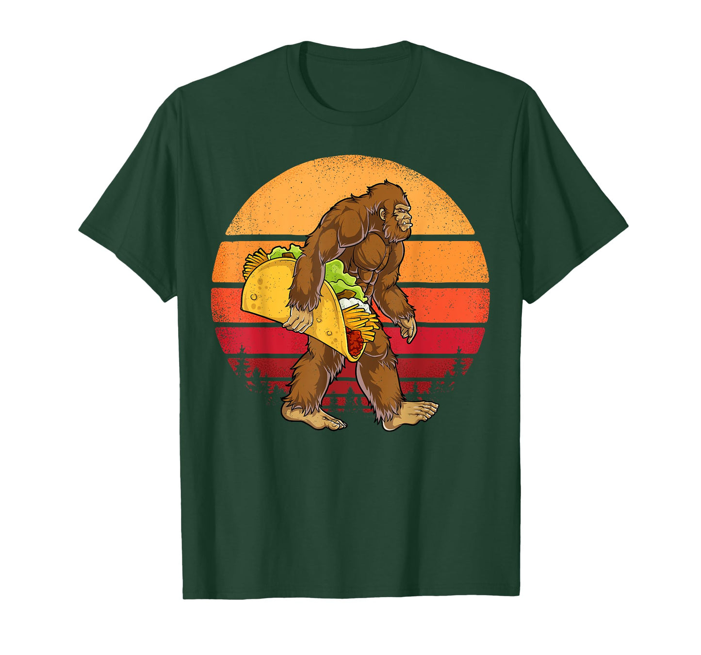 Bigfoot Carrying Taco Funny Cinco de Mayo Boys Men Sasquatch T-Shirt