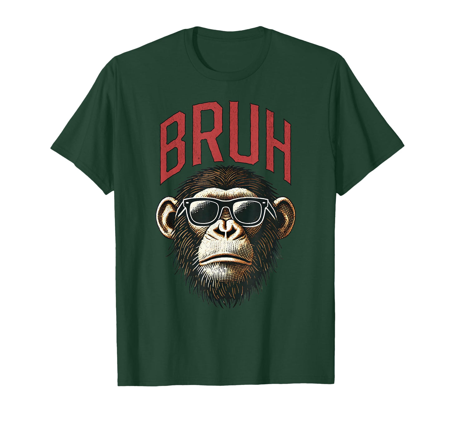 Vintage Style Bruh Chimpanzee Funny Boys Kids Teen Sayings T-Shirt