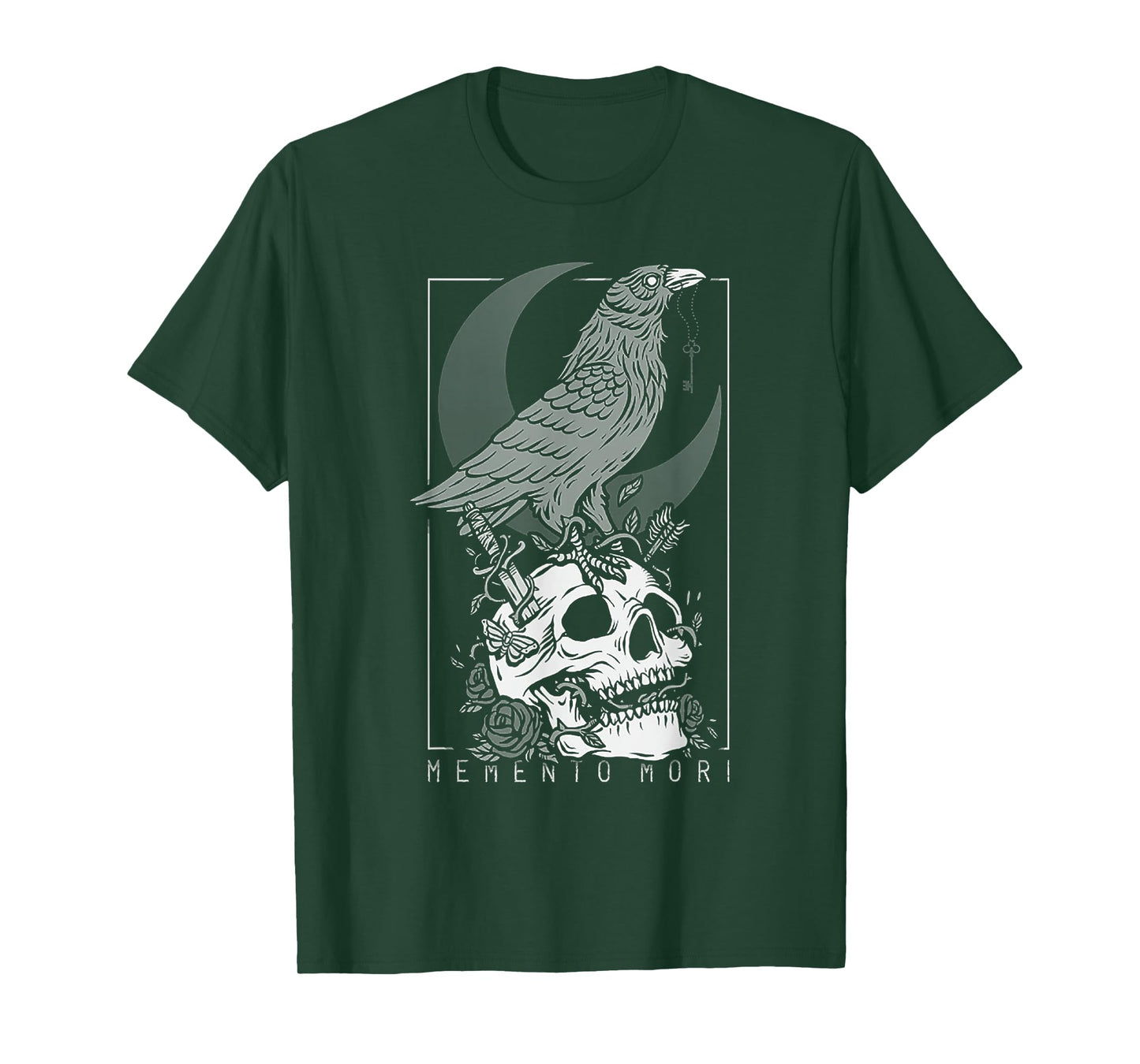Memento Mori Crow Skull Moon T-Shirt