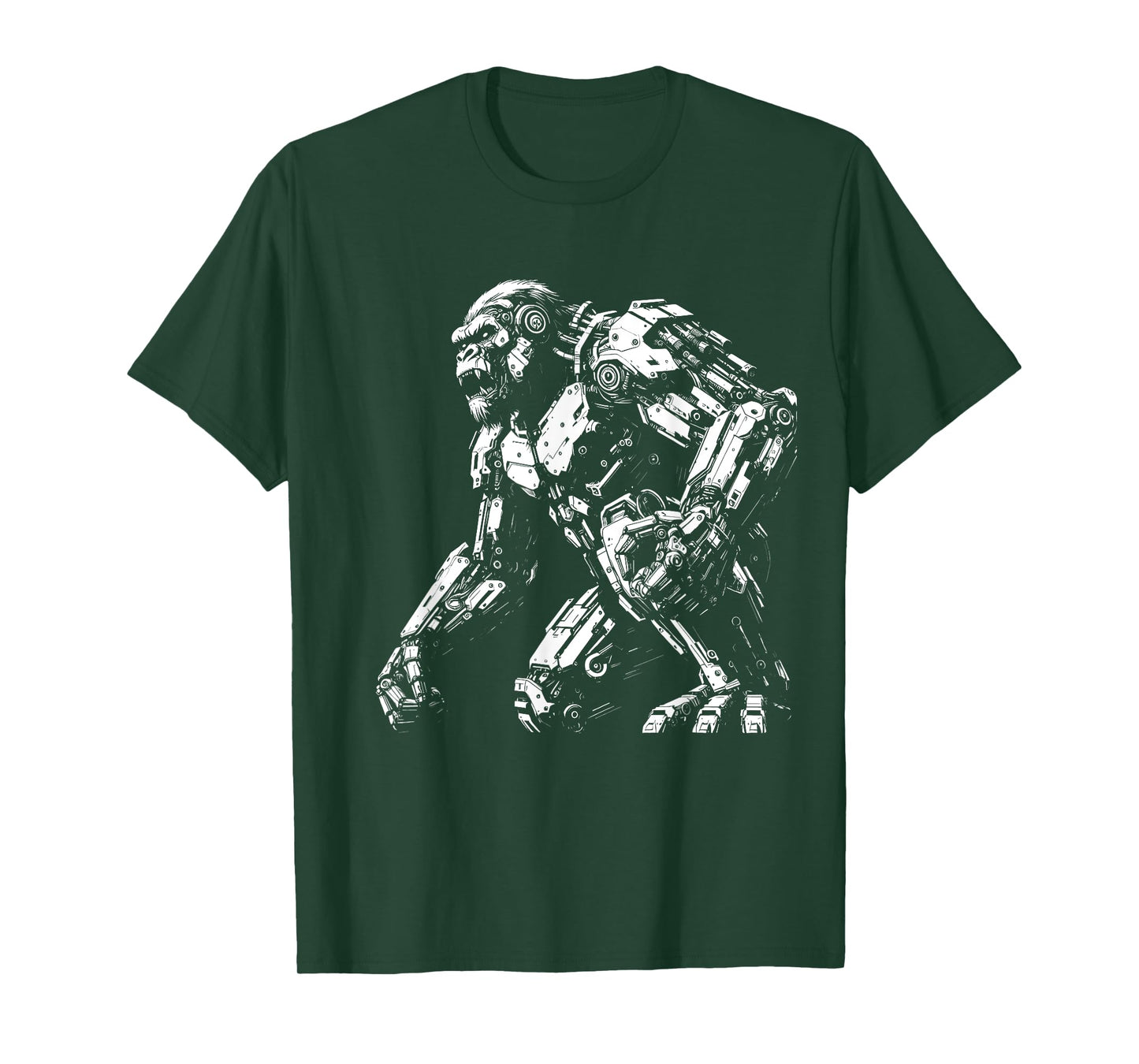 Mechanical Gorilla Monkey Sci-Fi Robot Cyberpunk Attacking T-Shirt