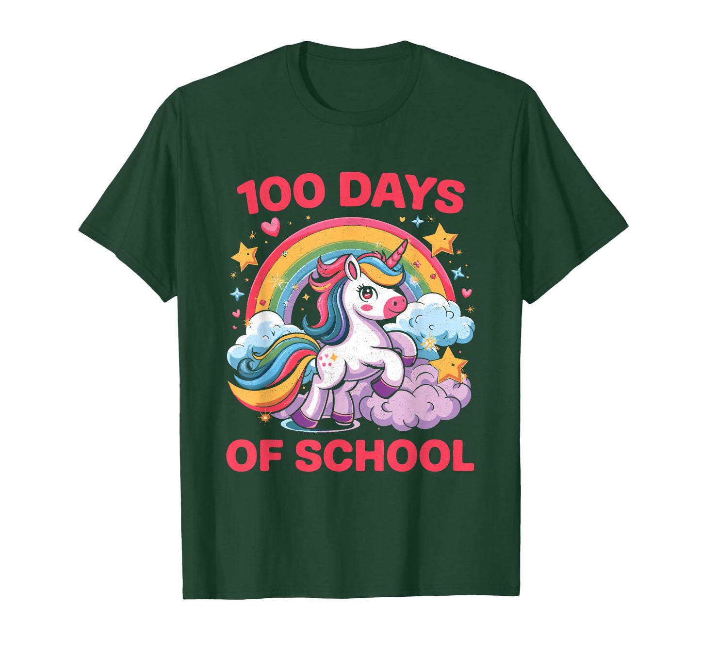 100 Days of School Unicorn Girls Teacher 100th Day of School T-Shirt