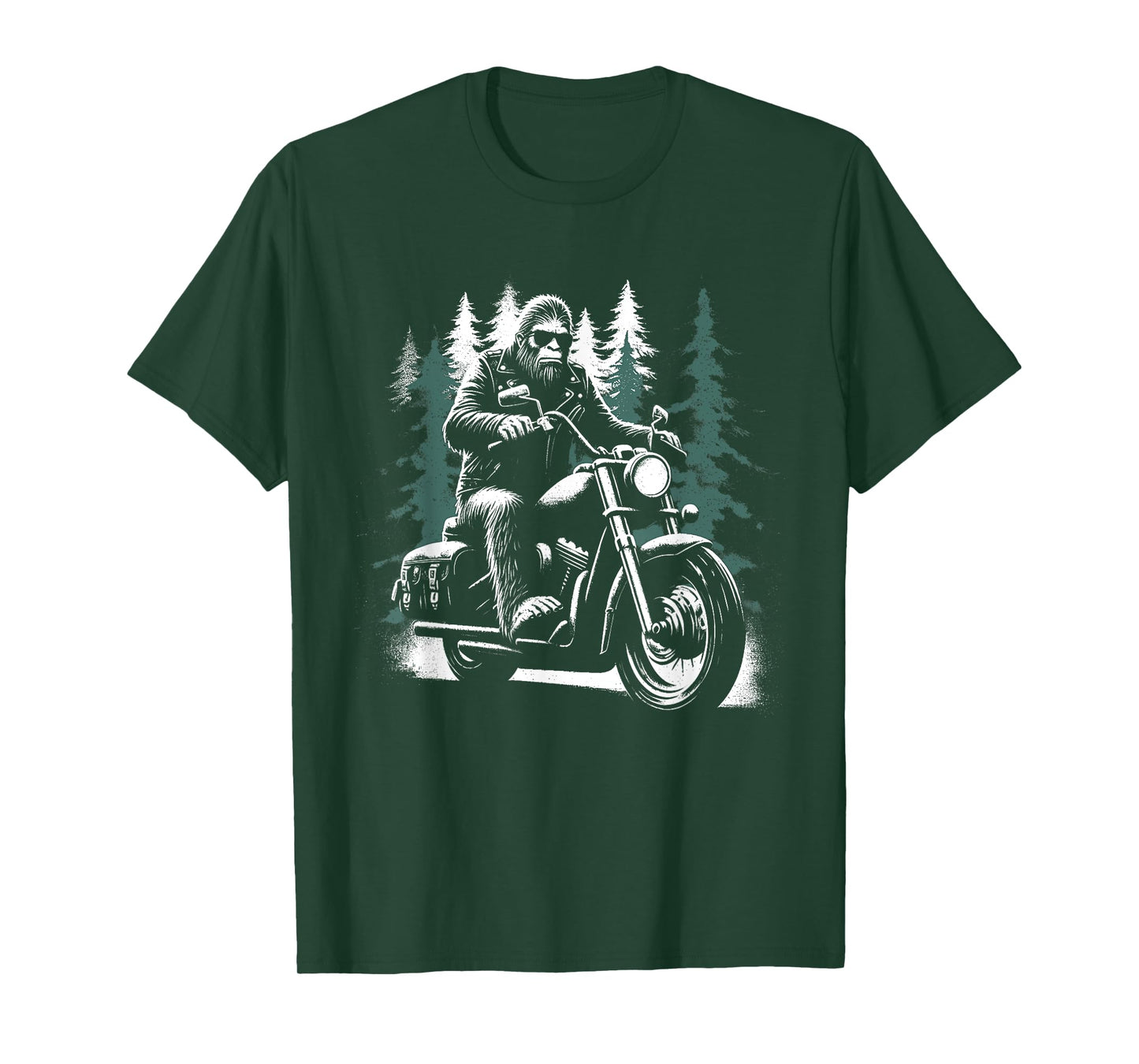 Bigfoot Motorcycle Biker - Funny Bigfoot Sasquatch Lover T-Shirt
