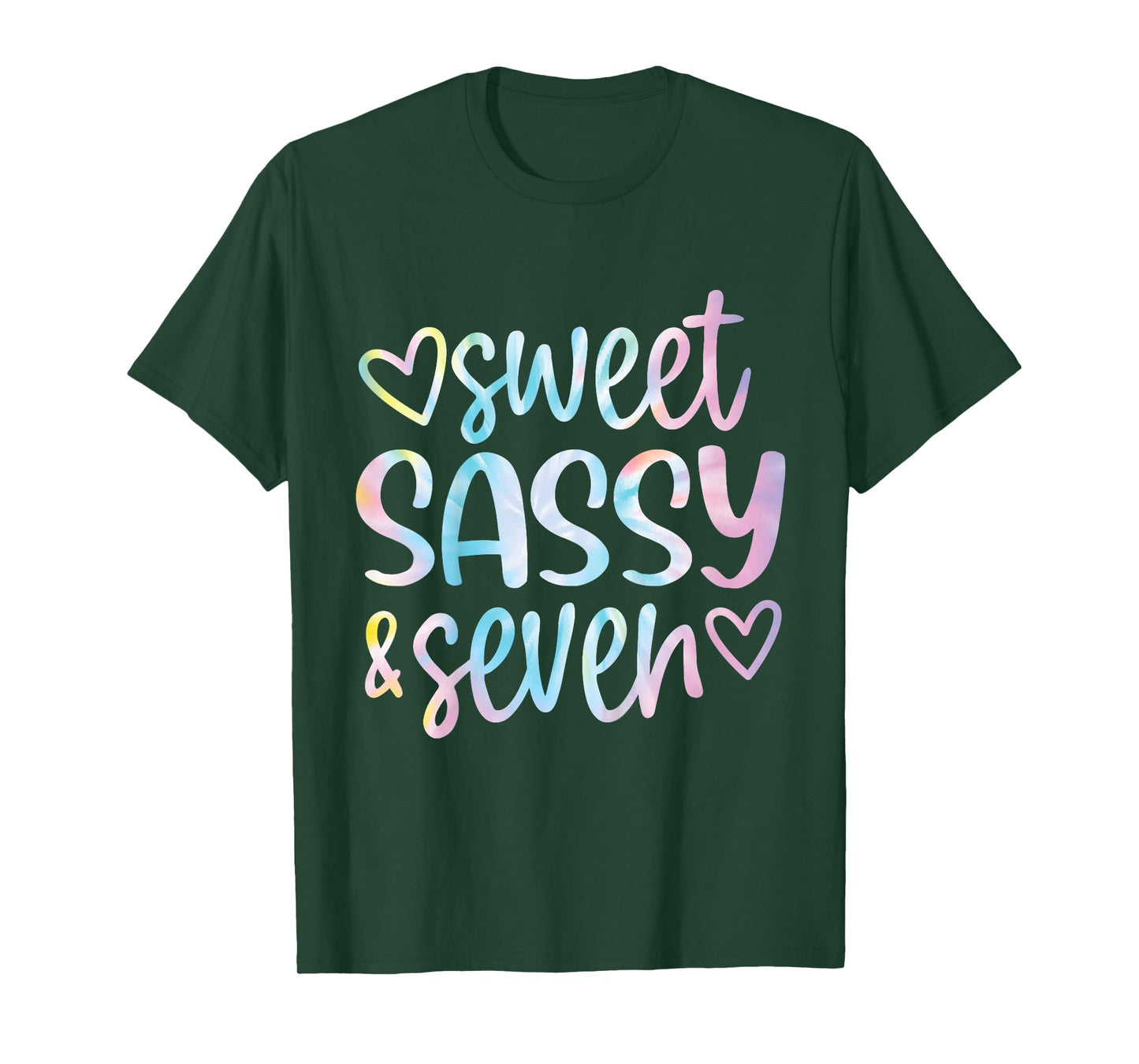 Tie Dye Sweet Sassy and Seven 7th Birthday Girls 7 Years Old T-Shirt