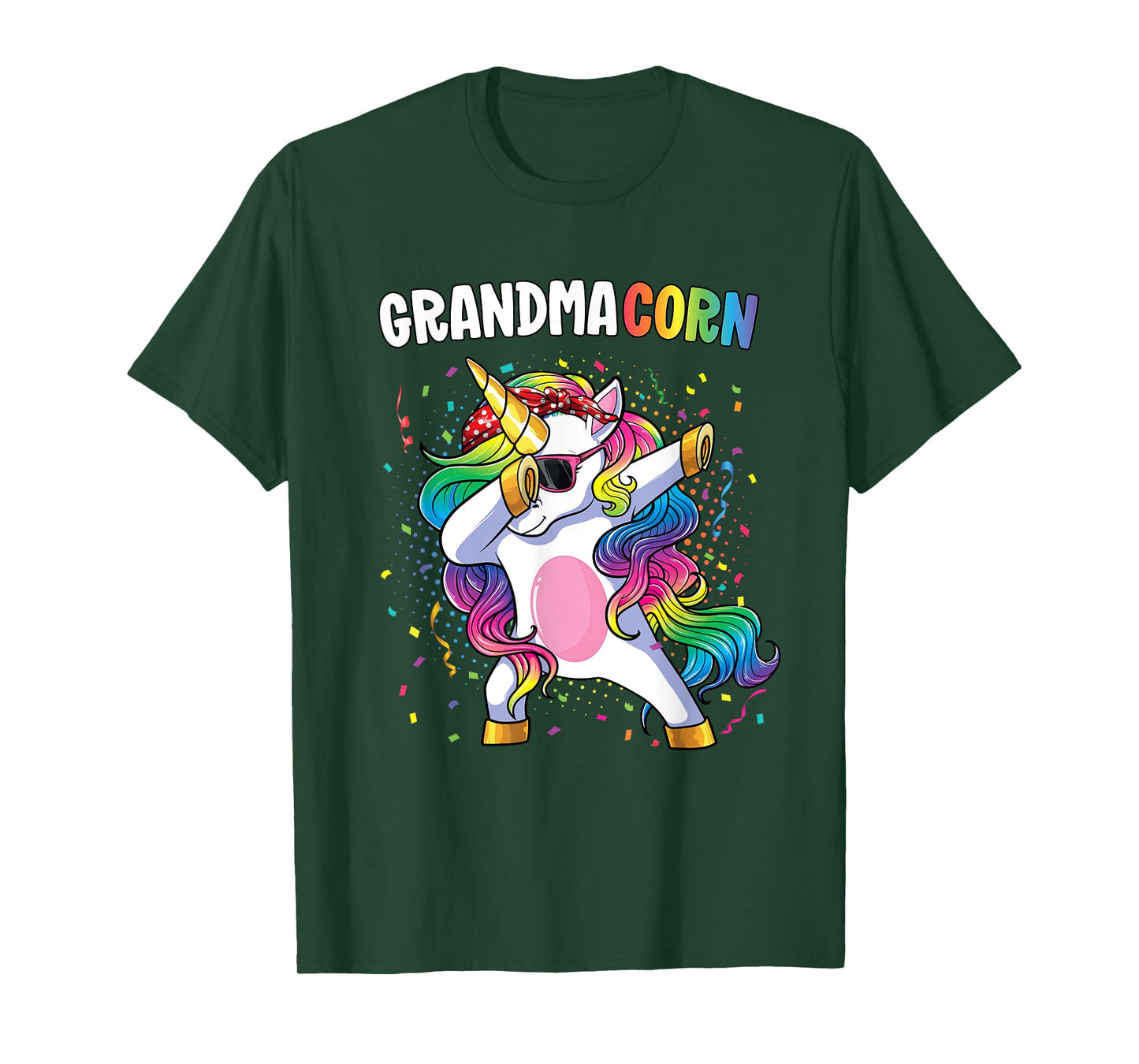 Grandmacorn Women Unicorn Birthday Dabbing Unicorn Grandma T-Shirt