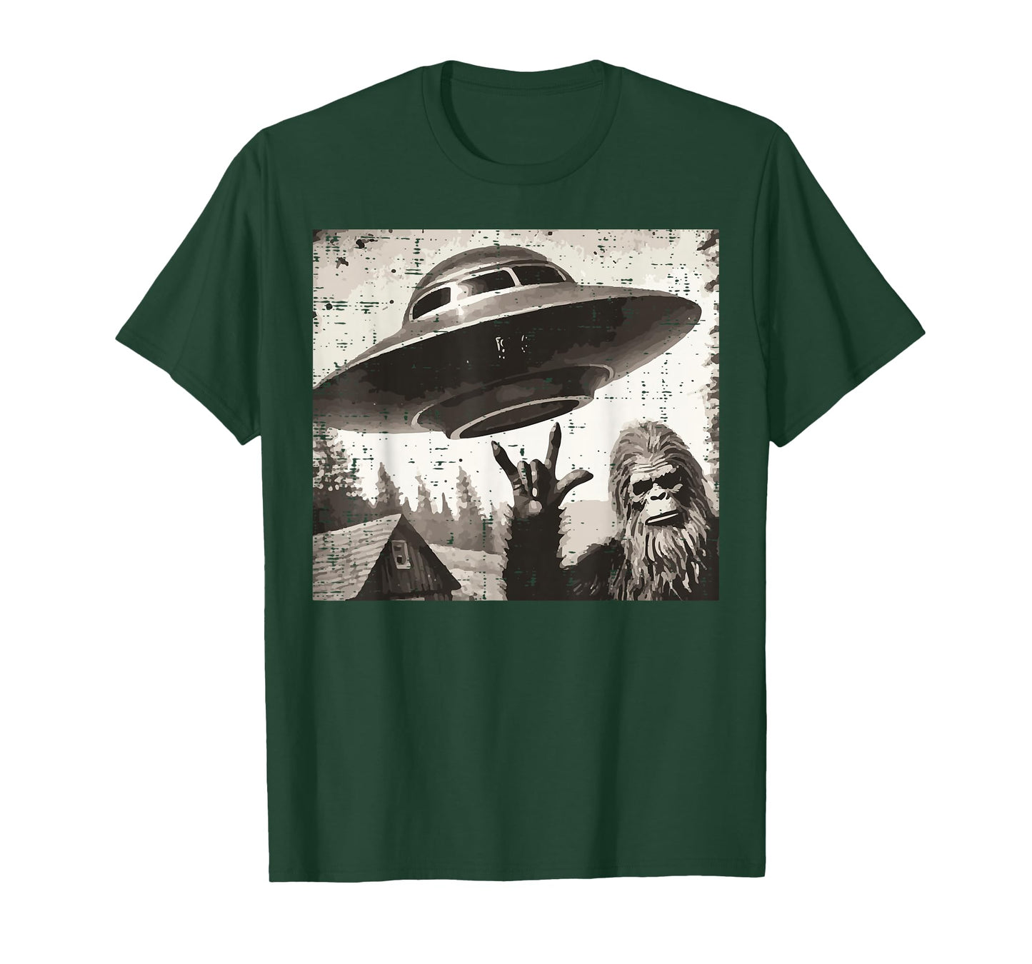 Bigfoot Alien Ufo Selfie Sasquatch Rocker Men Boys Kids T-Shirt