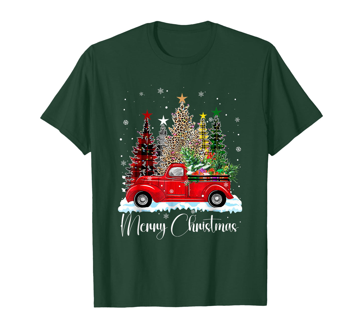 Vintage Merry Christmas Red Truck Old Fashioned Christmas T-Shirt