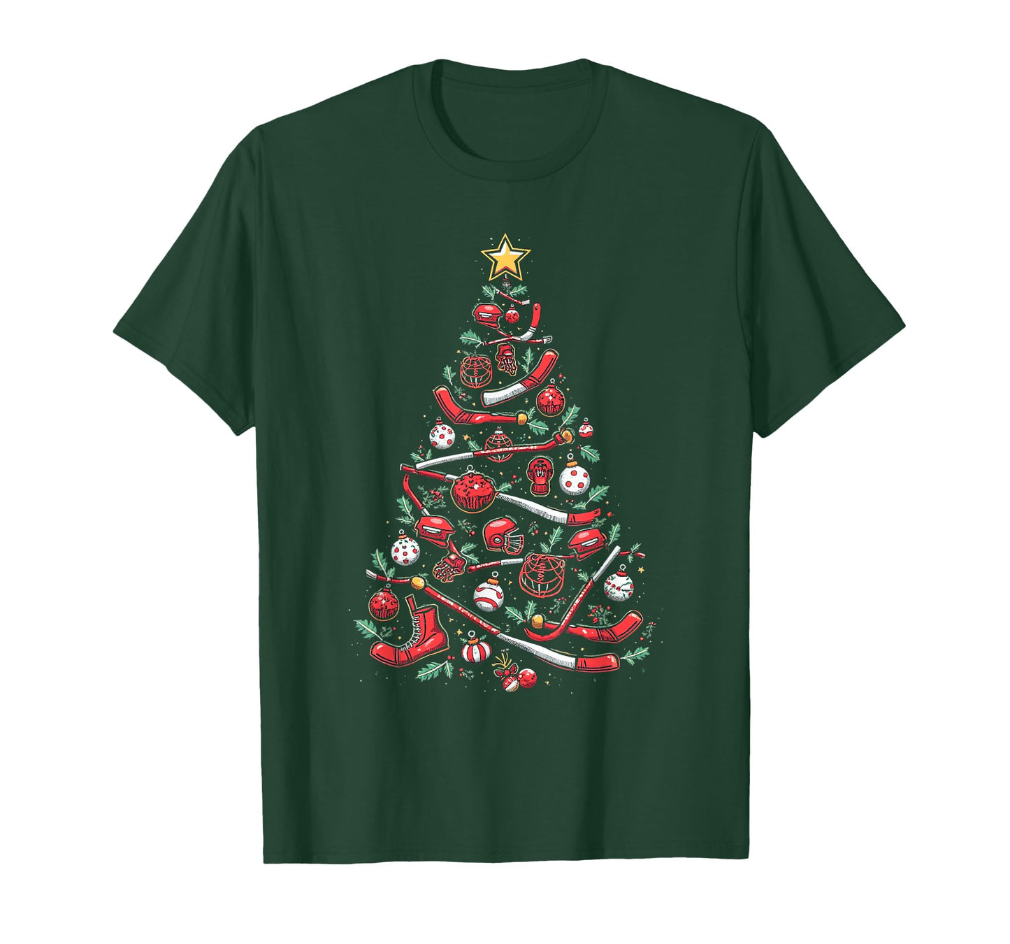 Hockey Christmas Tree T-Shirt