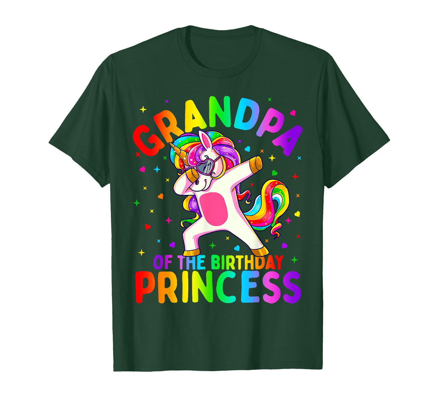 Grandpa of the Birthday Princess Girl Dabbing Unicorn T-Shirt