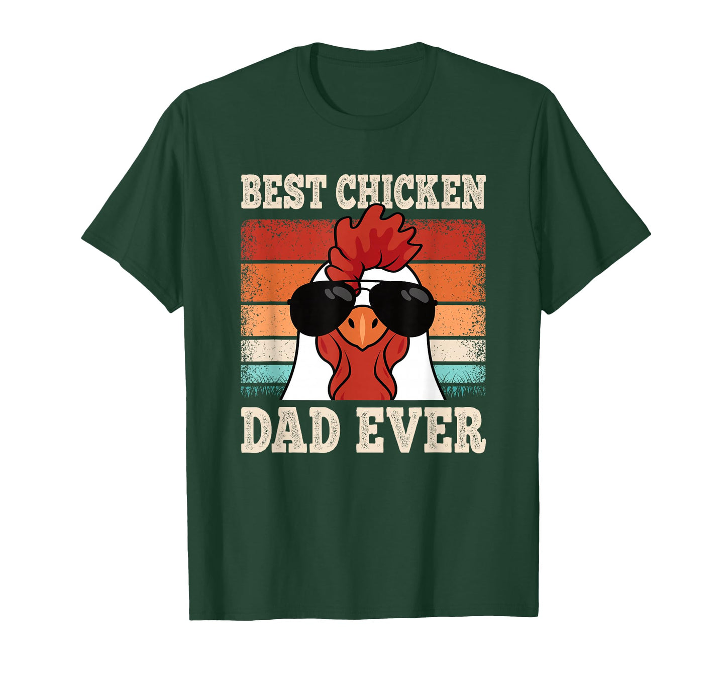 Best Chicken Dad Ever Funny Rooster Retro Farming Farmer Men T-Shirt