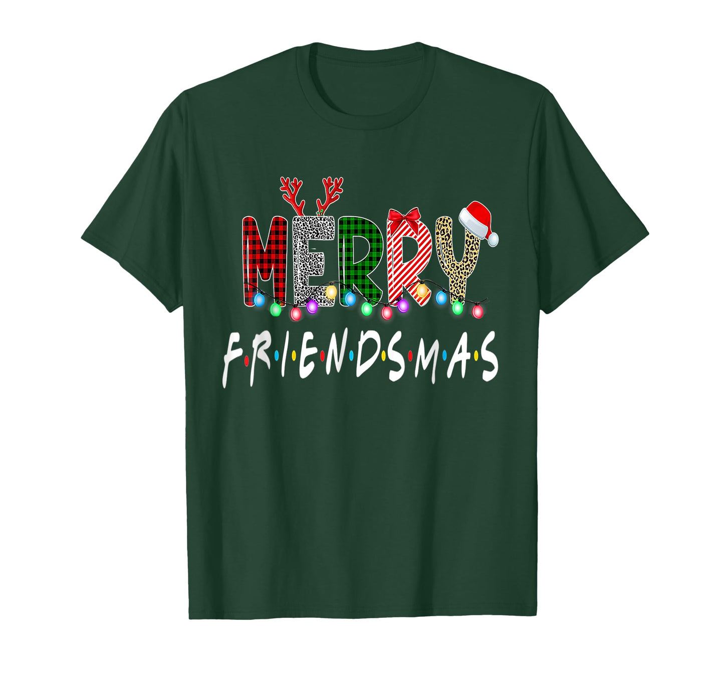 Merry Friendsmas Friends Christmas Matching Xmas Gifts Black T-Shirt