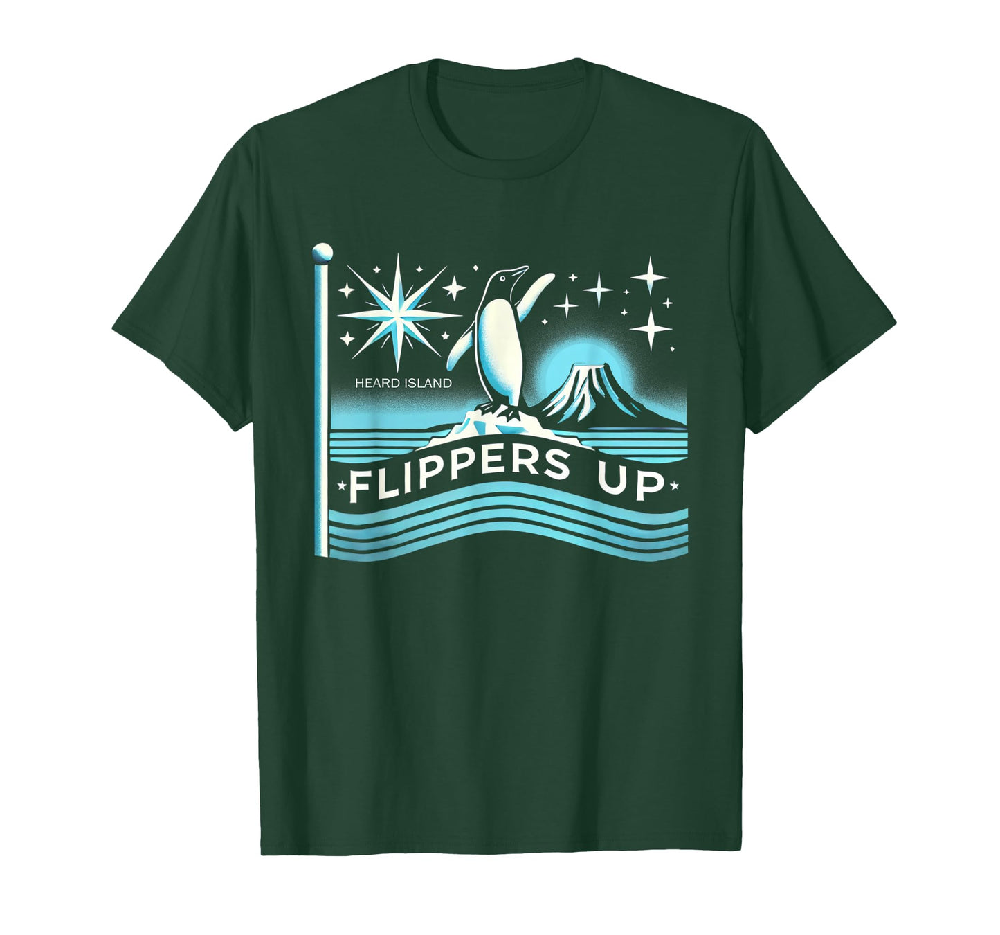 Heard Island Flippers Up Penguin Funny T-Shirt