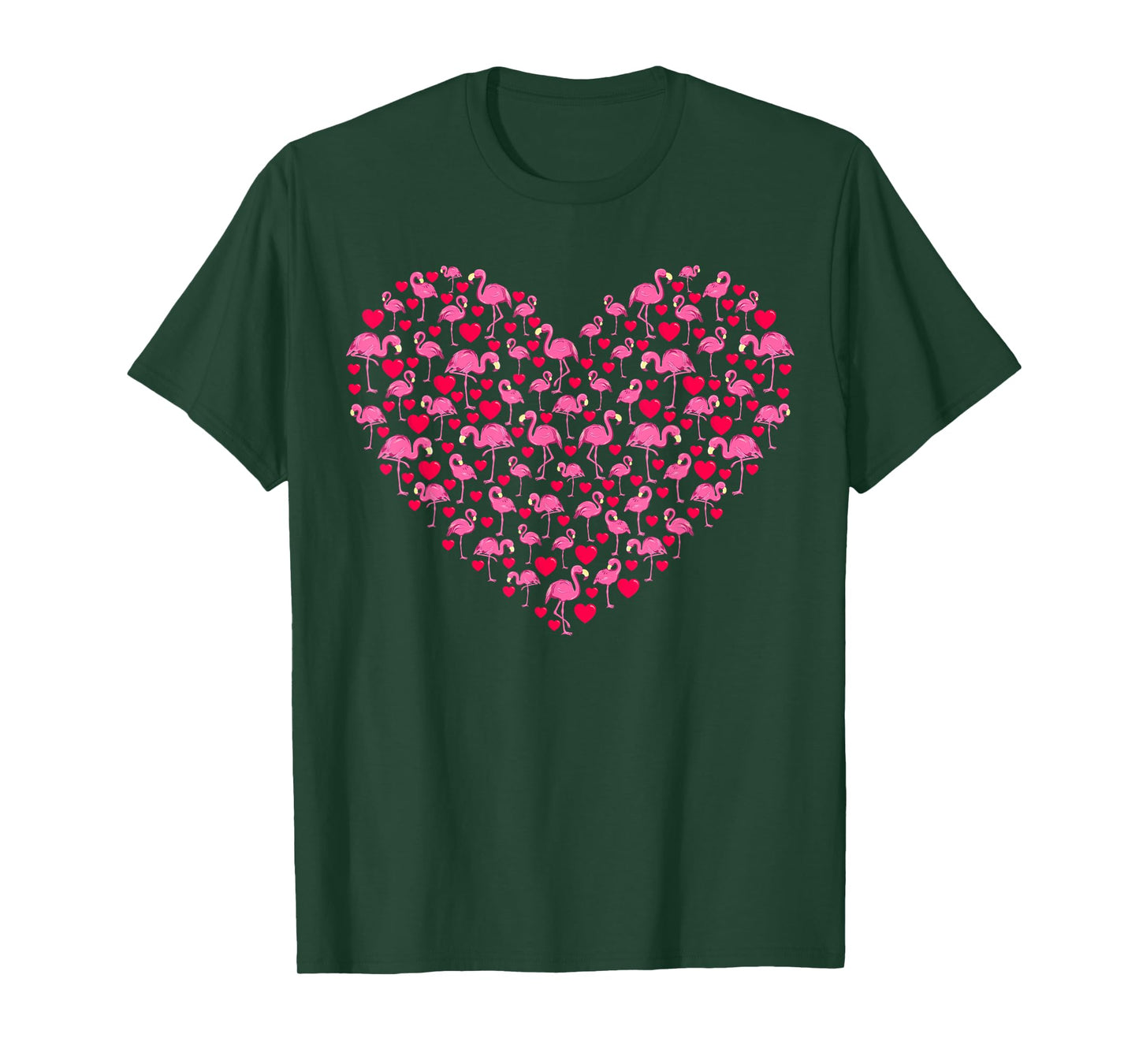 Heart Shape Flamingo Valentine's Day Flamingo Lover Couples T-Shirt