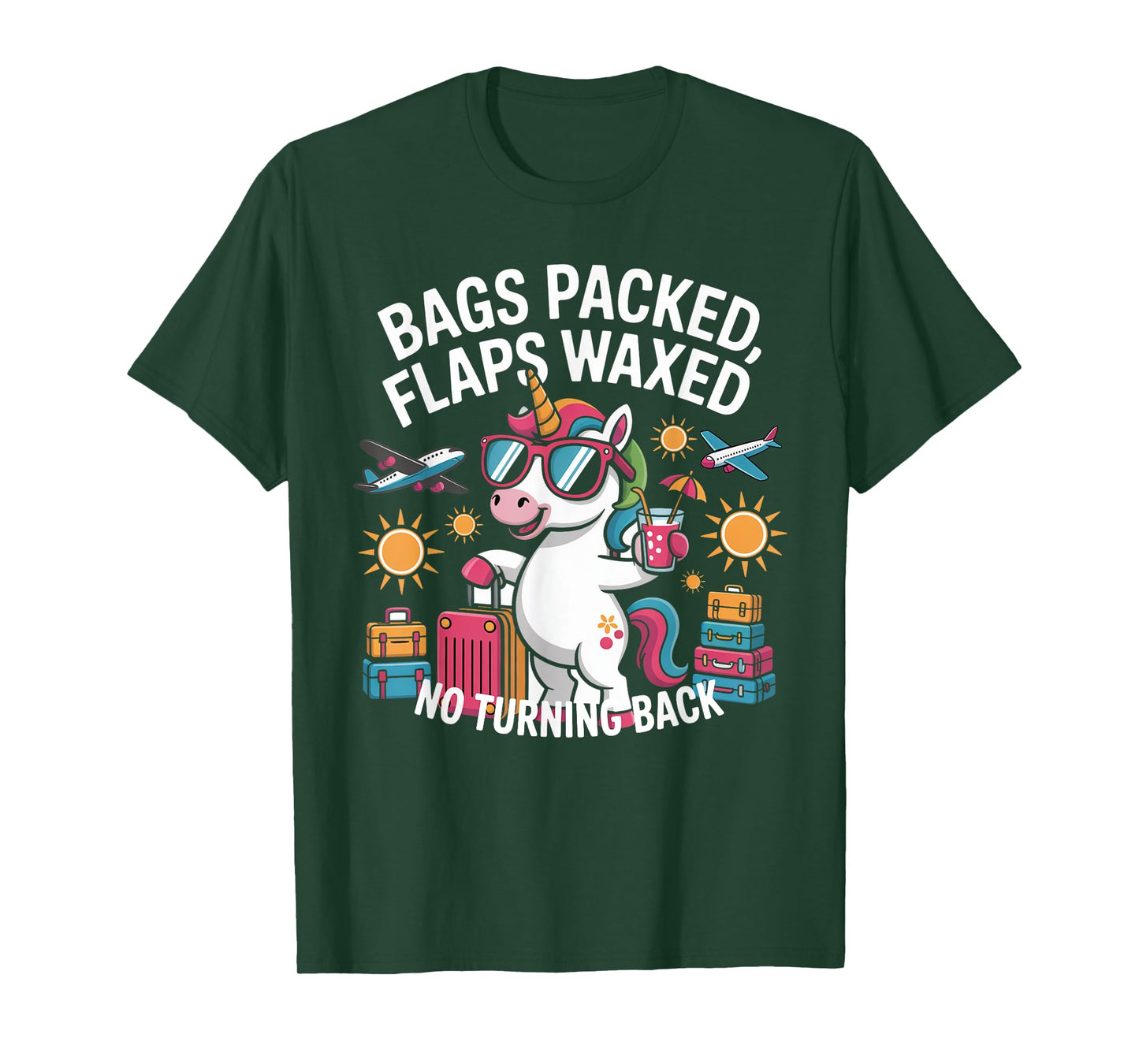 Bags Packed Flaps Waxed No Turning Back Travel Trip T-Shirt