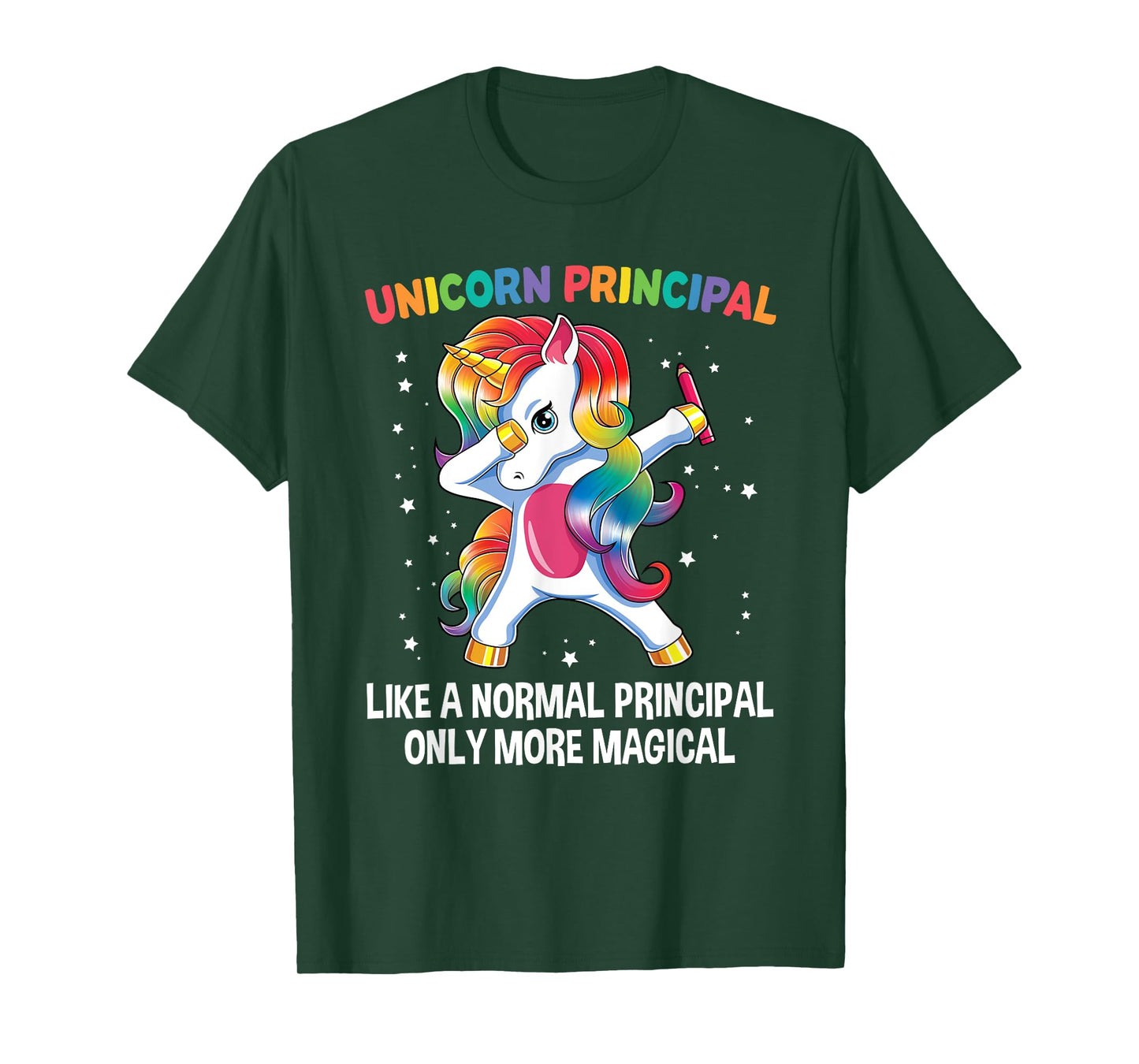 Unicorn Principal Dabbing Unicorn Funny Back To School T-Shirt