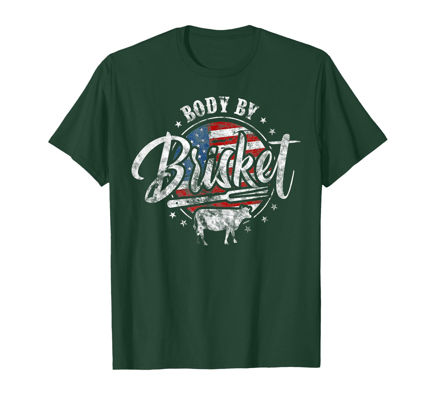 Body By Brisket USA Flag Patriotic Barbeque 4th of July T-Shirt for Women Men