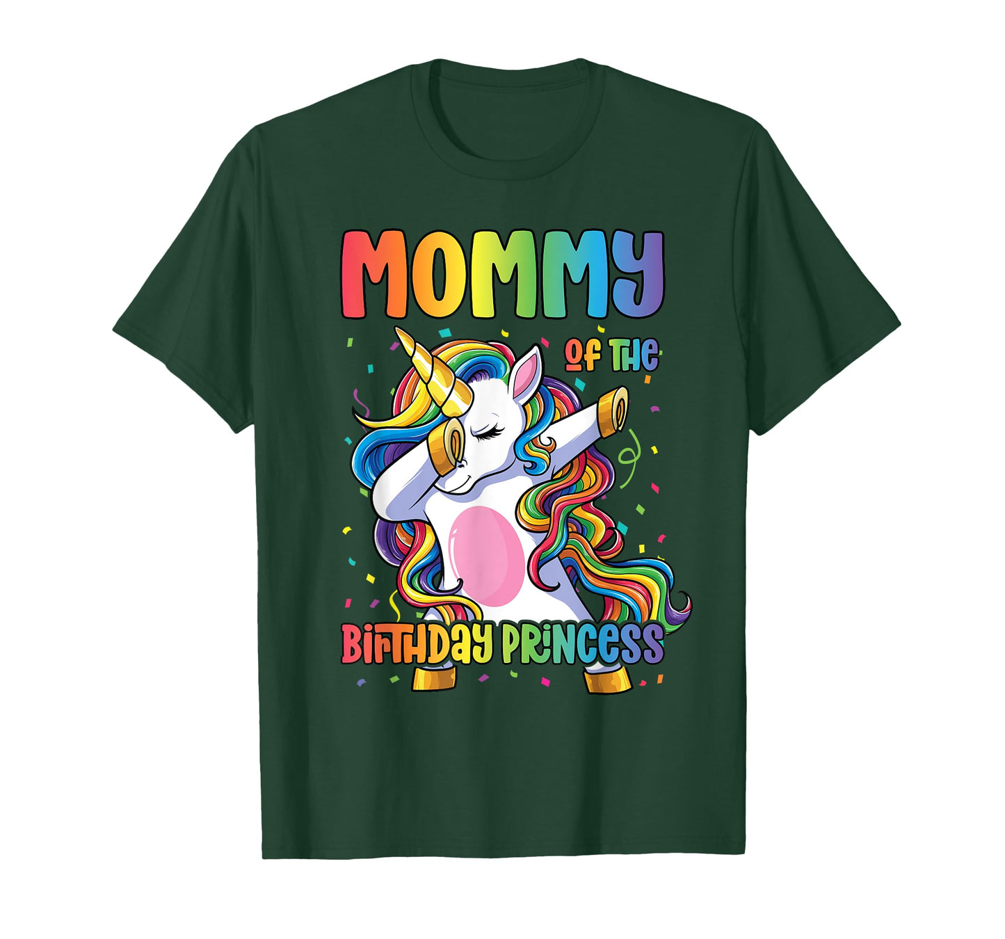 Mommy of the Birthday Princess Girl Dabbing Unicorn Mom T-Shirt