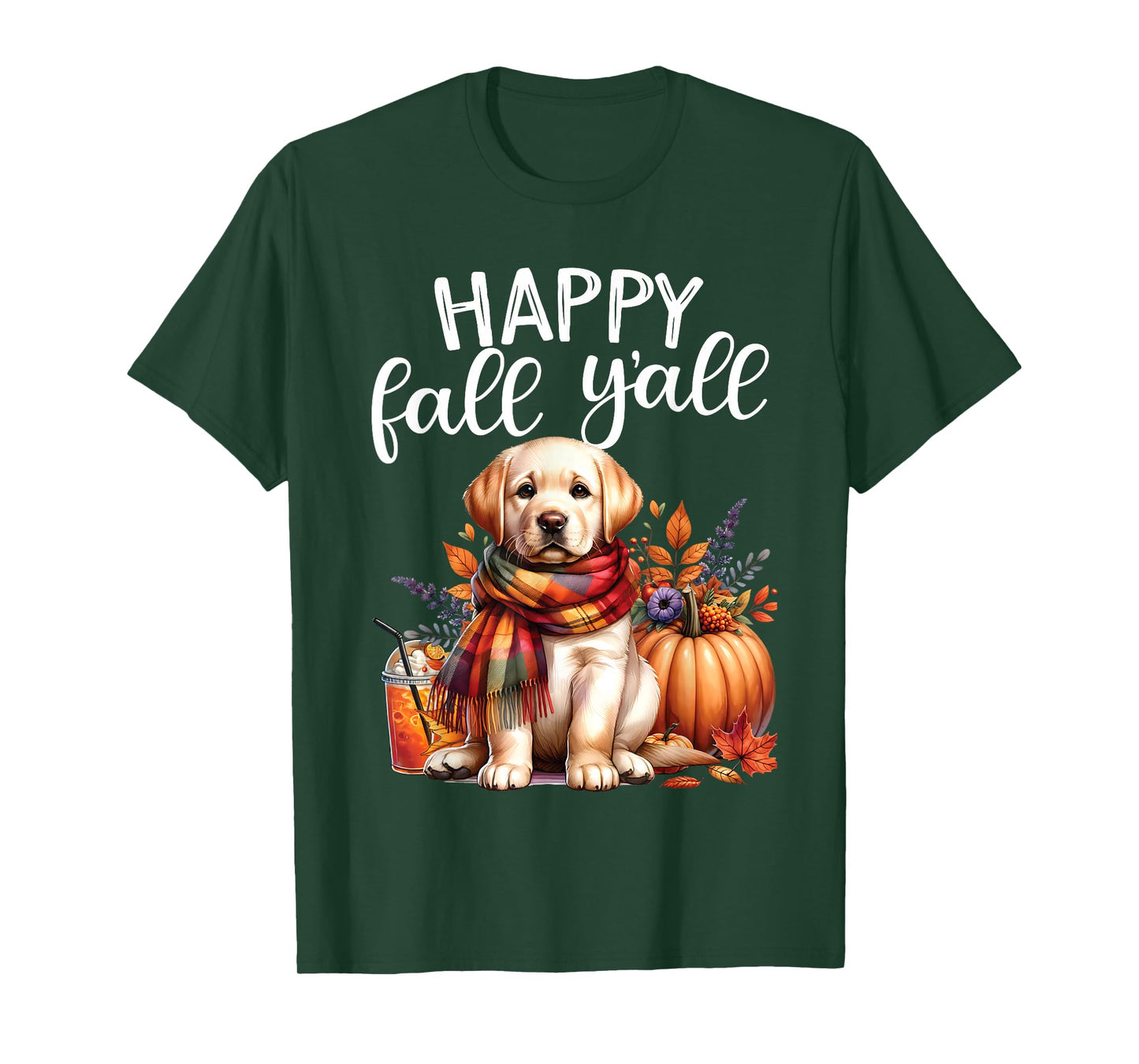 Labrador Retriever Dog pumpkin spice Happy Fall Yall autumn T-Shirt