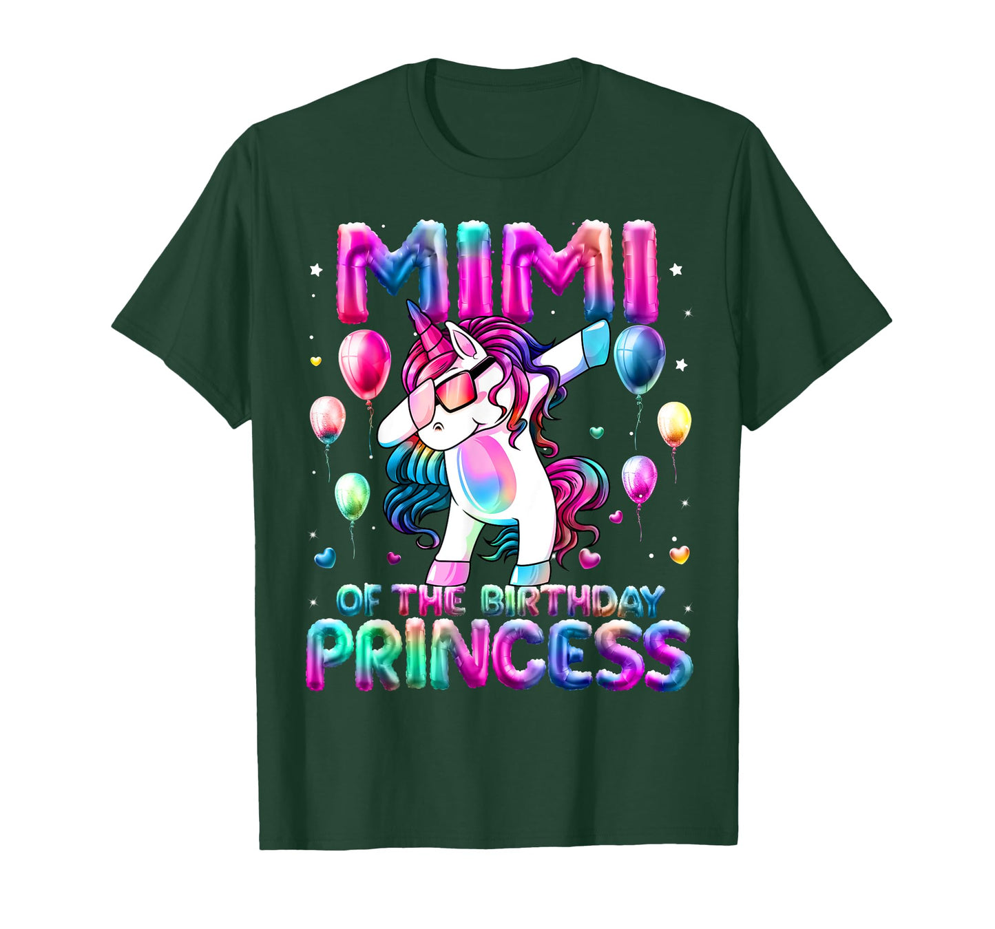 Grandma of the Birthday Princess Girl Dabbing Unicorn Mimi T-Shirt