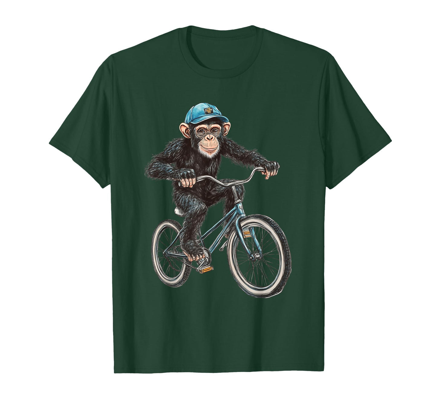 Monkey Riding Bike Vintage Bicycle Biker Ape Chimpanzee T-Shirt