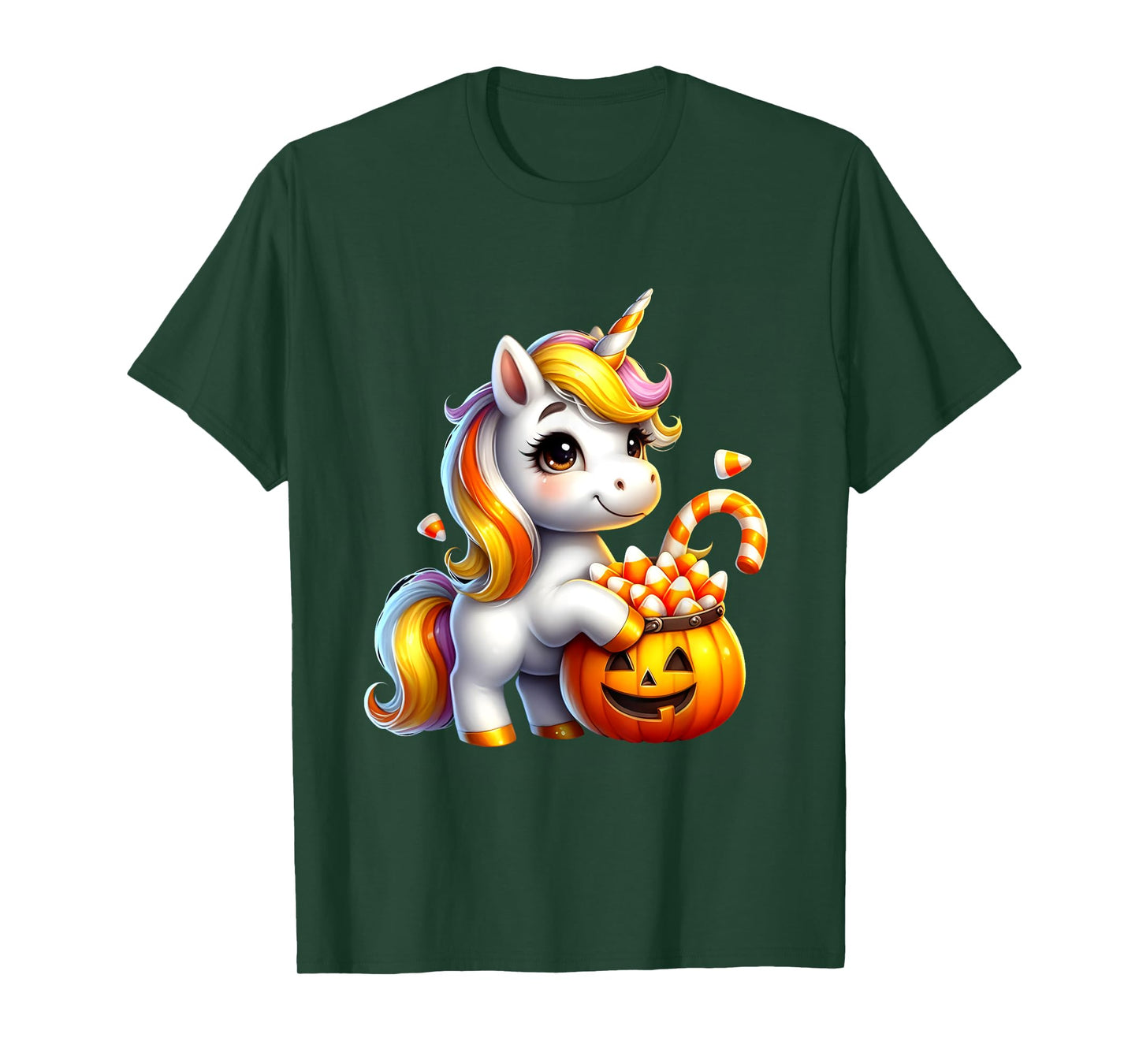 Unicorn Candy Corn Cute Halloween Unicorn Gift Kids Girls T-Shirt