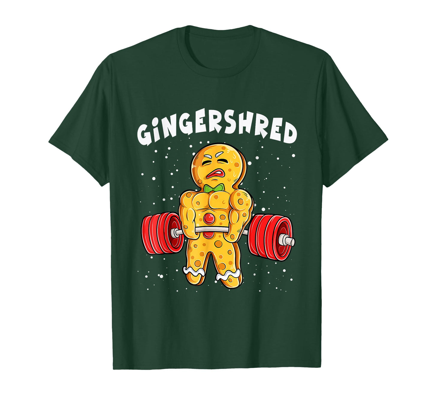 Funny Gingerbread Xmas Deadlift Tee Unisex-Adults, Unisex-Kids Black Short Sleeve T-Shirt Small Modern Casual Cotton Blend Winter Pull On 1 Count Unique Design, Varied Fabric