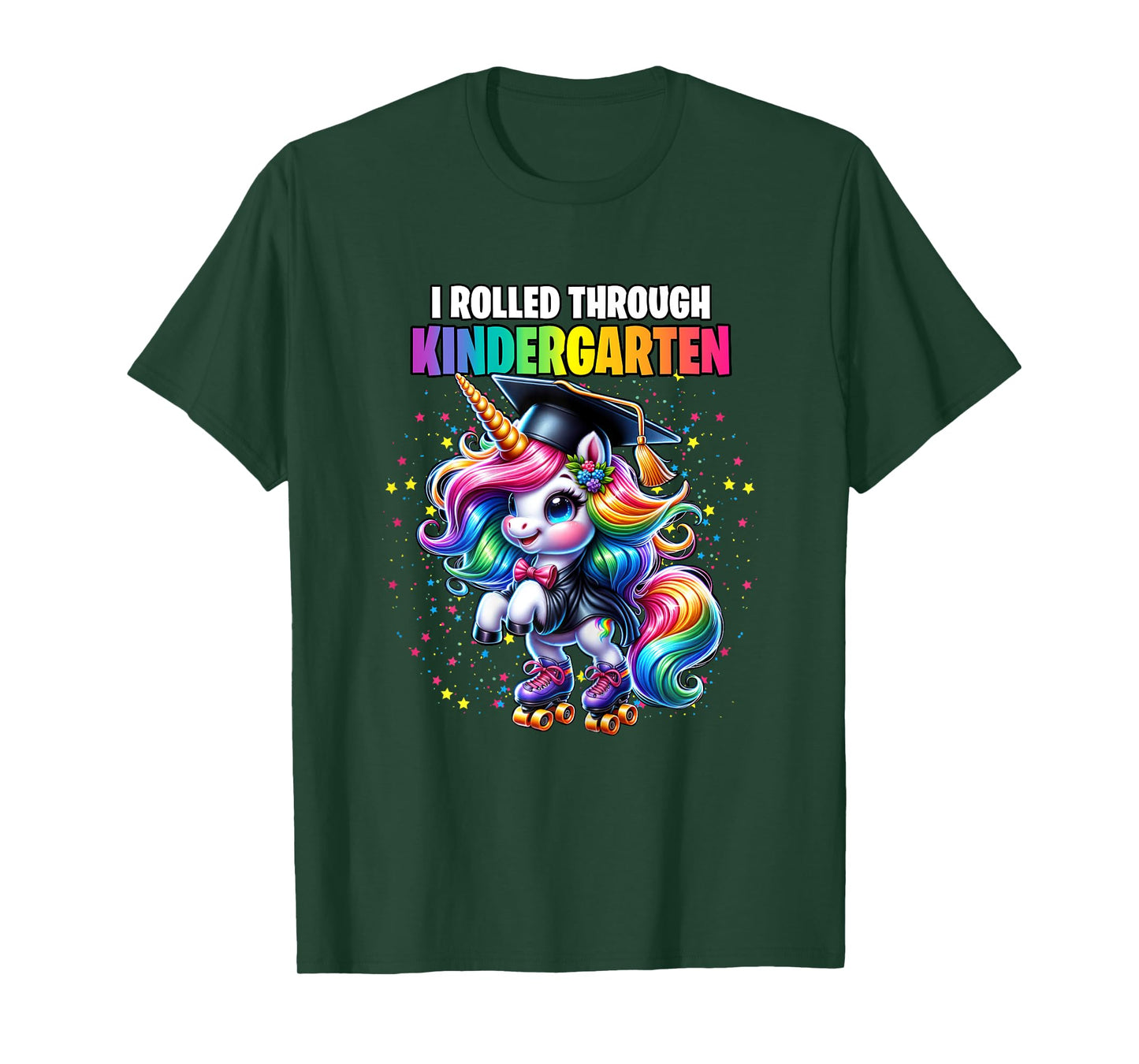 Graduation Kindergarten Unicorn Roller Skate Girls Grad T-Shirt
