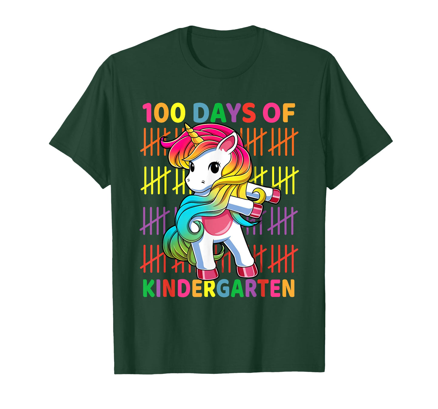 100 Days of Kindergarten School Unicorn Flossing Girls Kids T-Shirt