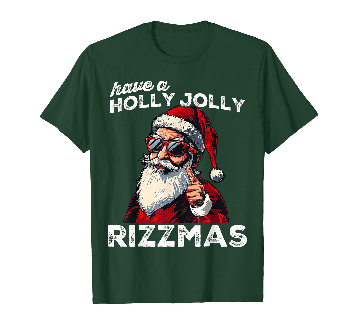 Mewing Santa Mew Funny Santa Meme Rizz Rizzmas Christmas T-Shirt