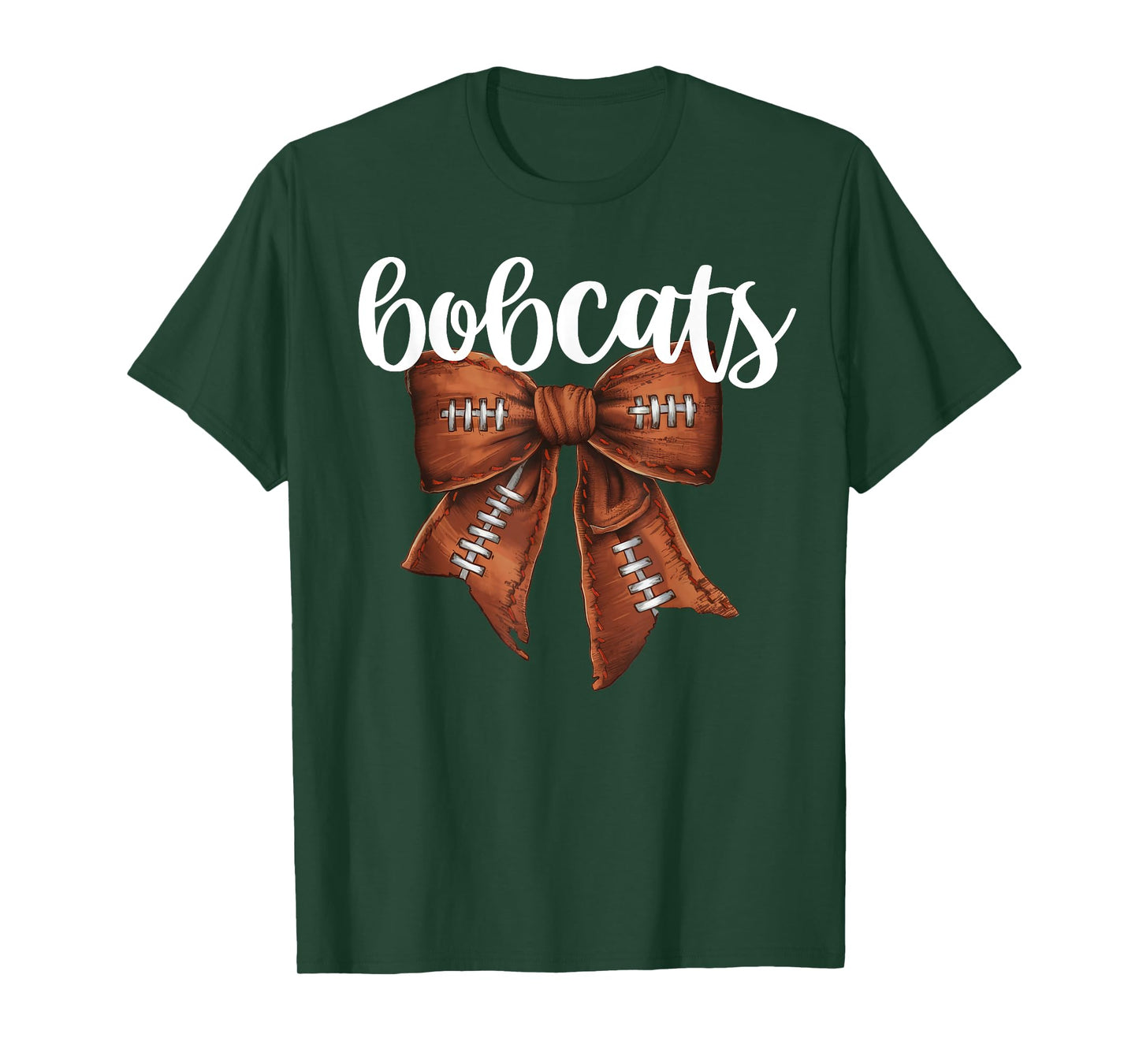 Bobcats Football Bow School Spirit Team Mascot Game Night T-Shirt