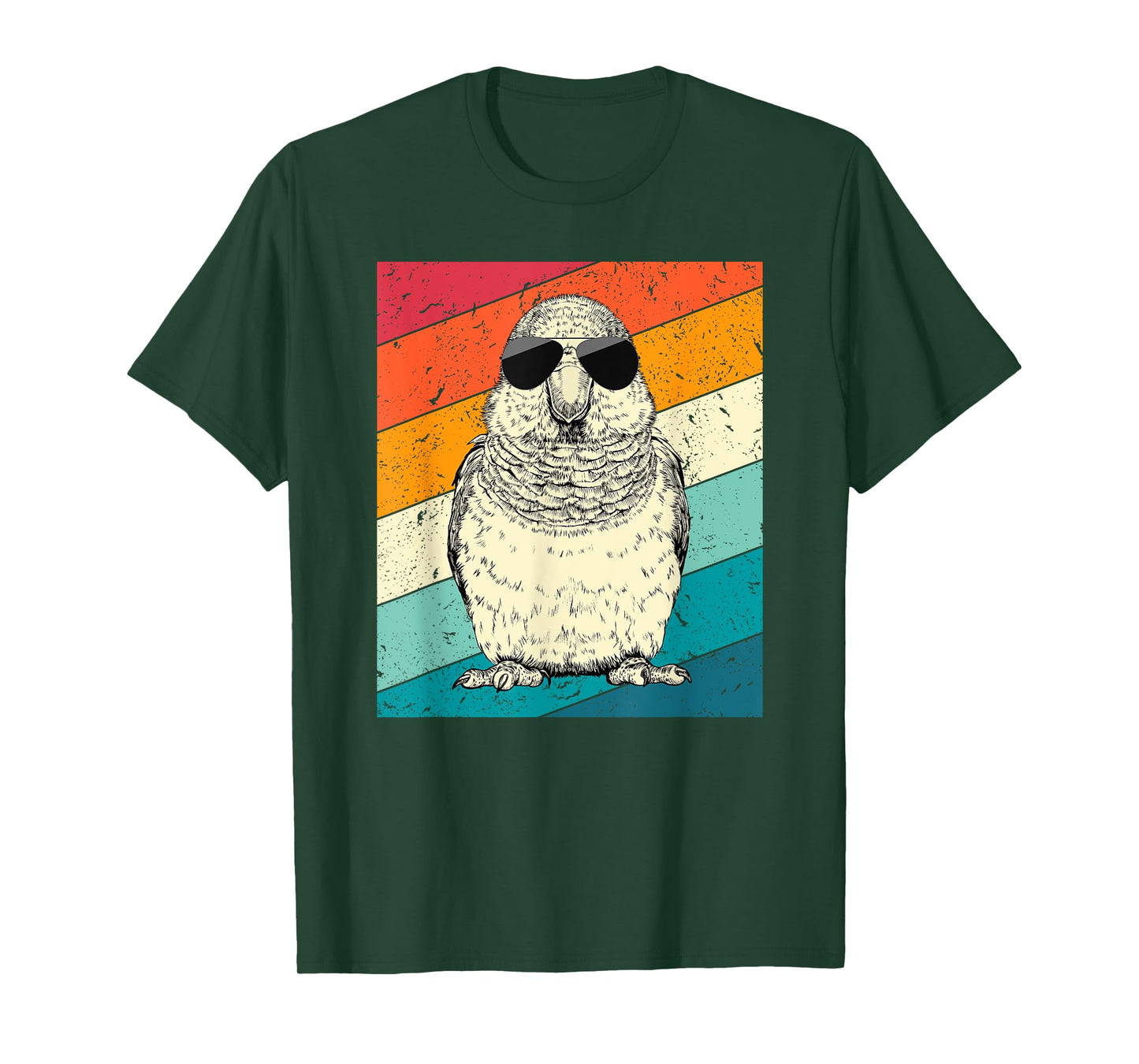 Retro Vintage Quaker Parrot with Sunglasses Bird Lovers T-Shirt