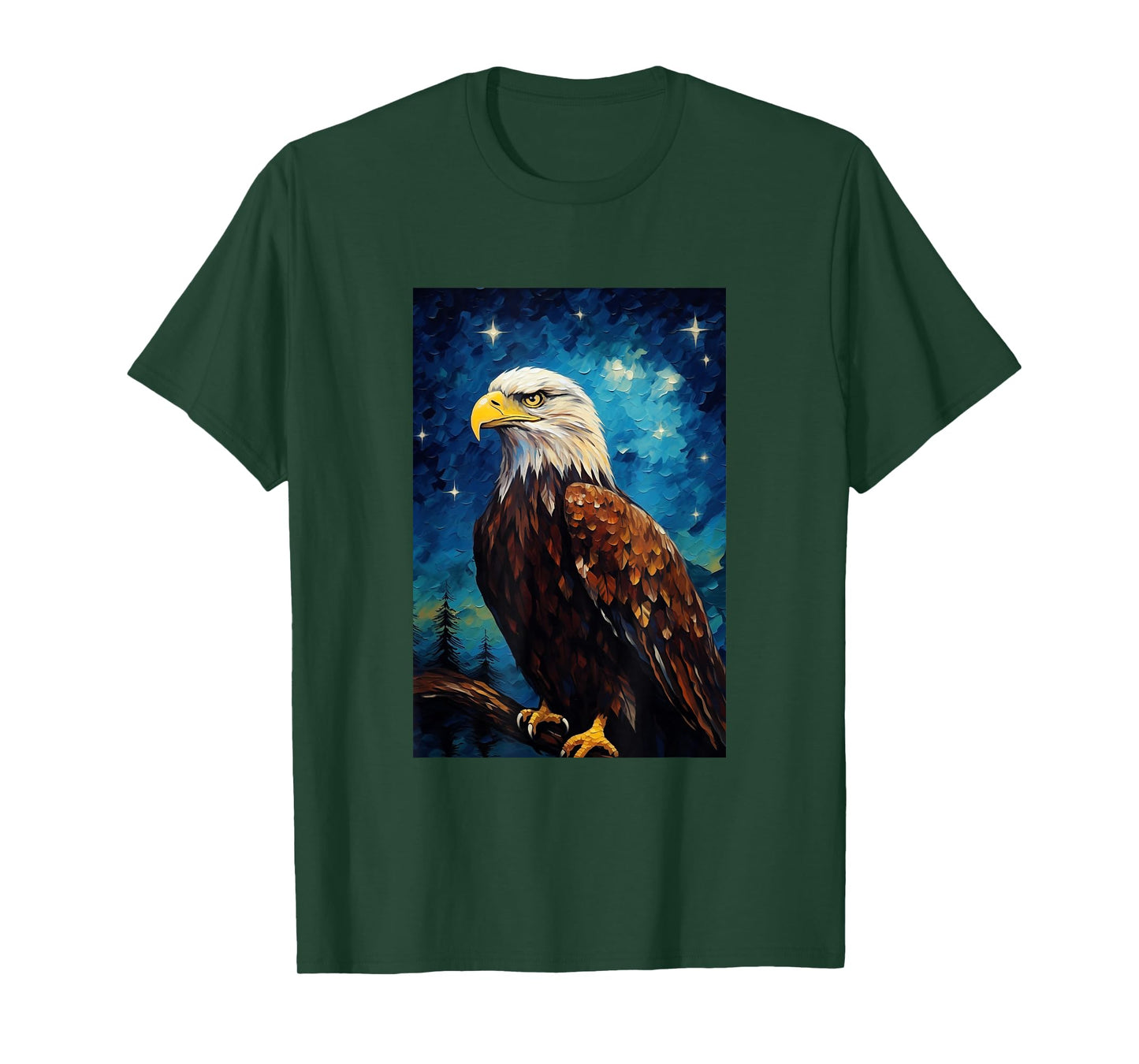 Eagle Designs. Bald Eagle Bird T-Shirt - Unisex-Adults, Kids - Black - Short Sleeve - Small - Classic Fit