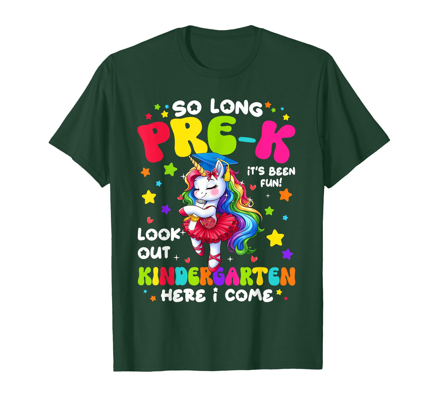 Pre-K Graduation 2025 Kindergarten Here I Come Unicorn Grad T-Shirt