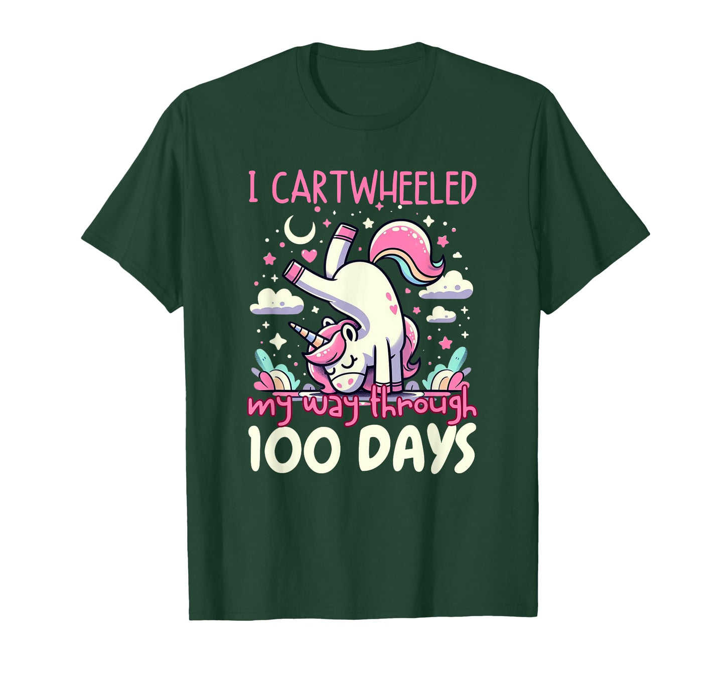 Unicorn 100 Days Of School Cartwheel 100th Day Of School T-Shirt