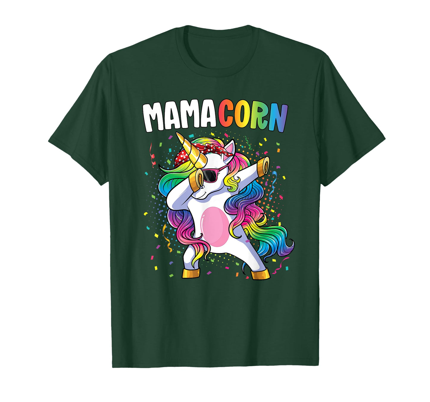 Mamacorn Women Unicorn Birthday Party Dabbing Unicorn Mom T-Shirt