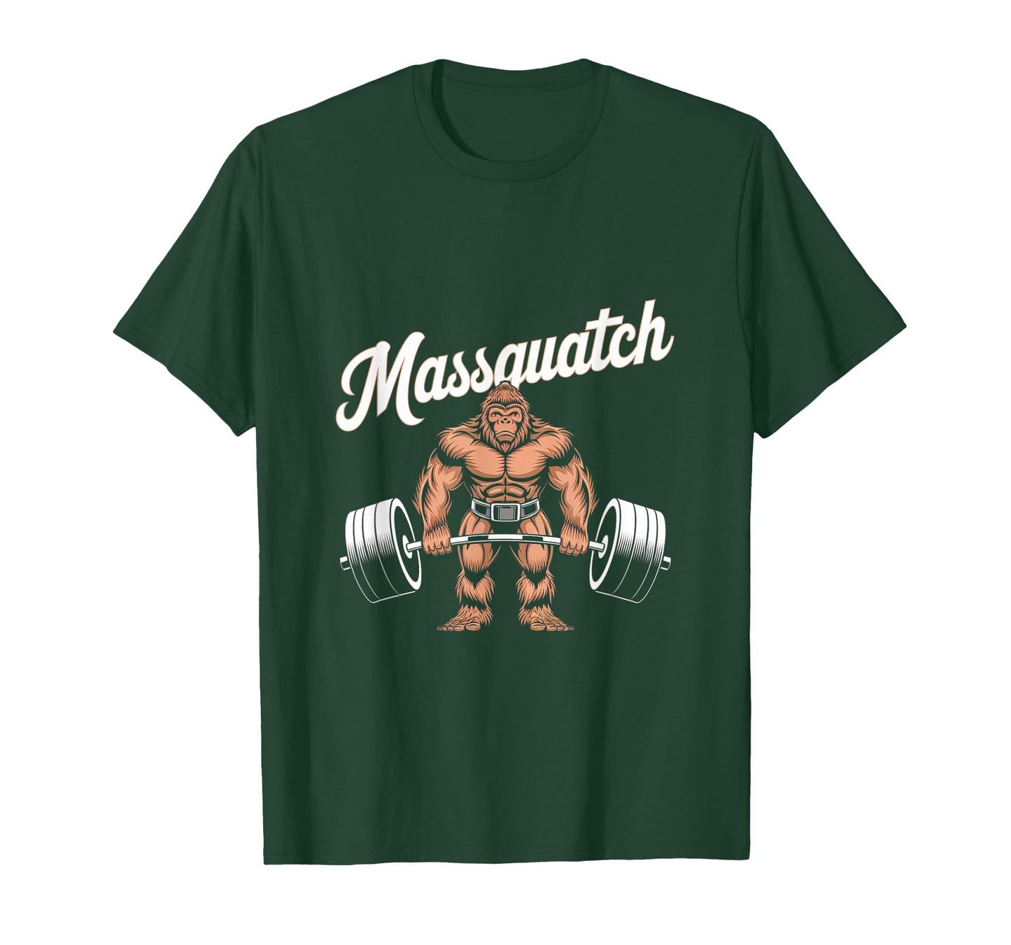 Bigfoot Massquatch Funny Sasquatch Workout Gym Weightlifter T-Shirt