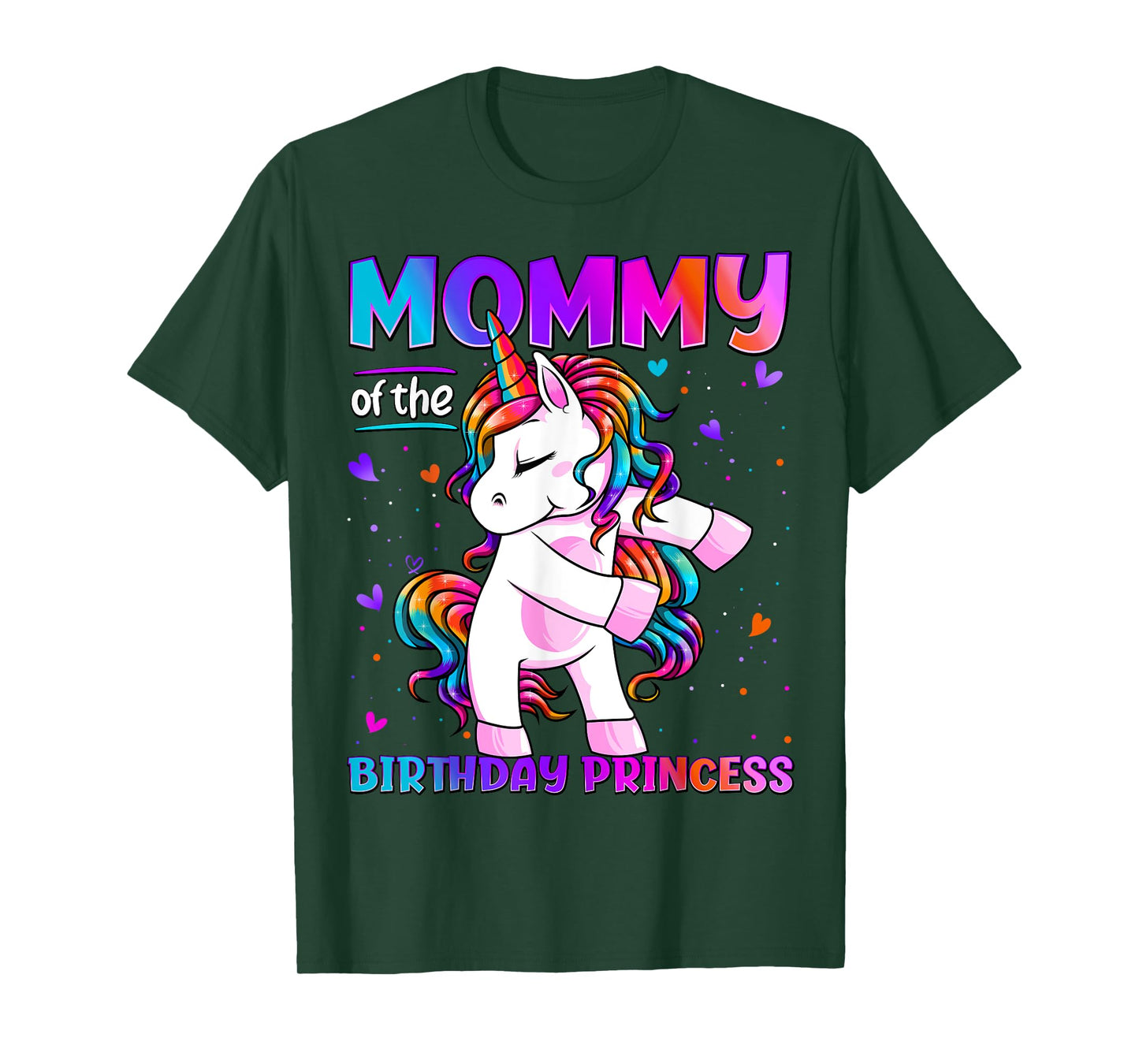 Mommy of the Birthday Princess Girl Flossing Unicorn Mom T-Shirt