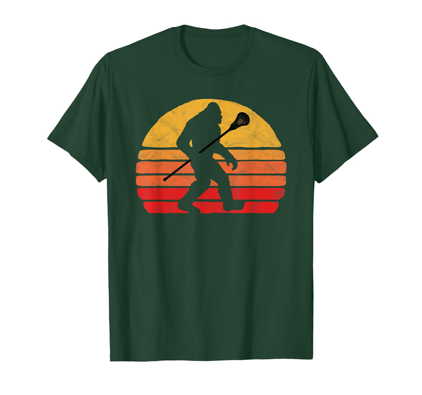 Bigfoot Lacrosse Stick Vintage Surf Sun Funny Lax T-Shirt