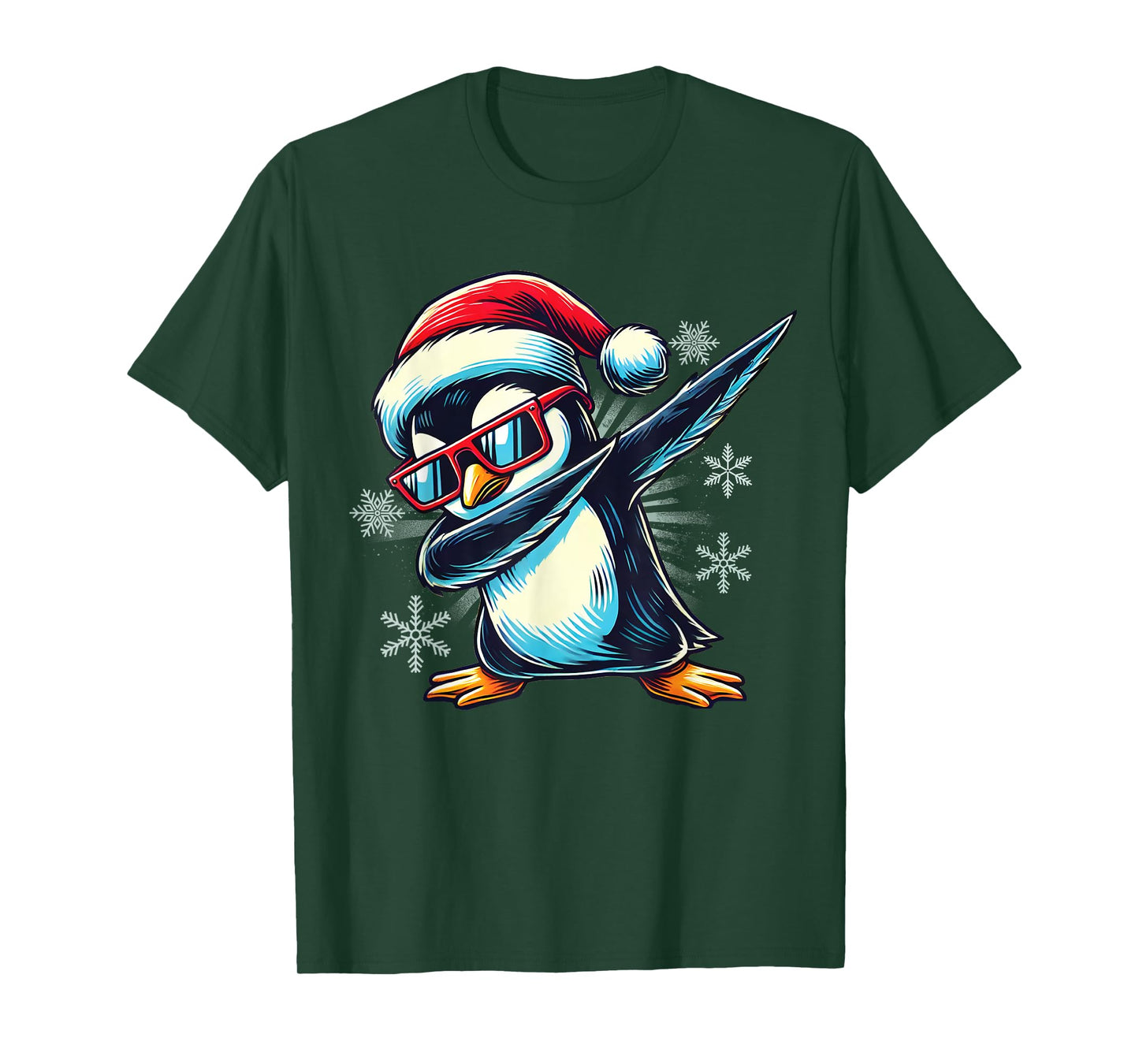 Penguin Dabbing Through The Snow Funny Christmas Boys Kids T-Shirt